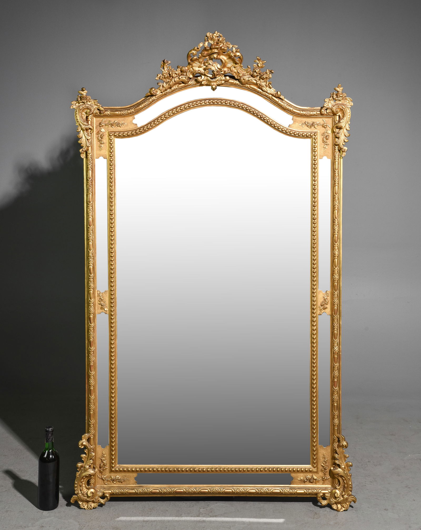French Louis XV Style Large Gold Gilt Framed Mirror (1 of 5)