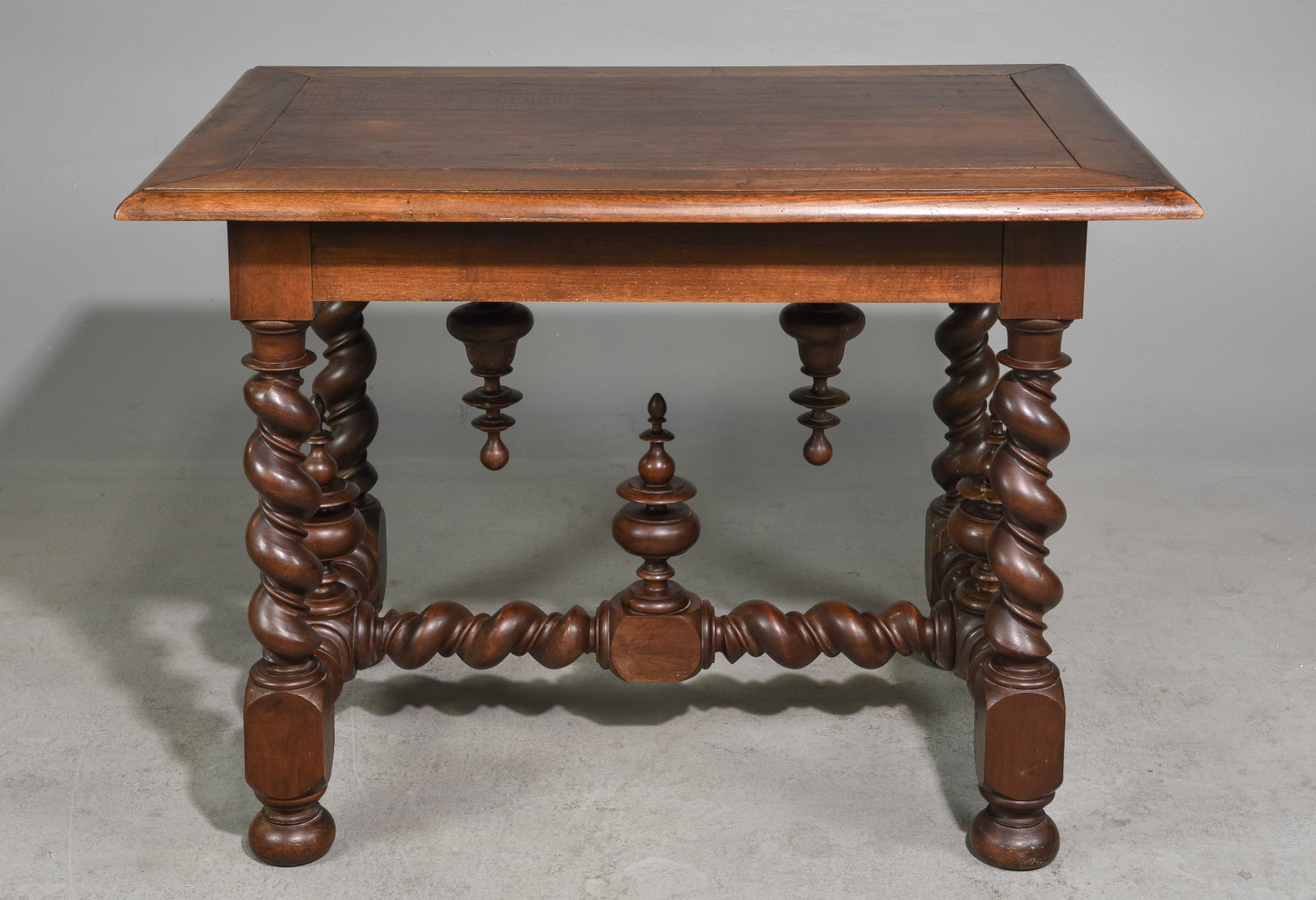 Louis XIII Style French Twist Writing Table #1: French Louis XIII Style French Twist Writing Table c.1920'-30's - 29.5 in tall x 40.5 x 27.5
