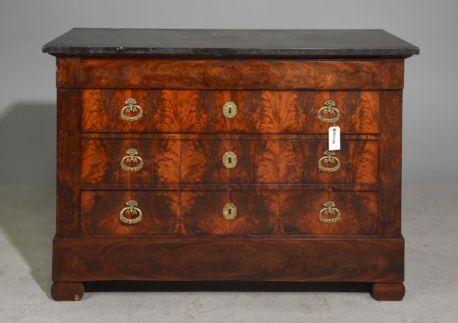 Louis Philippe Style Marble Top Flame Mahogany Chest (1 of 6)