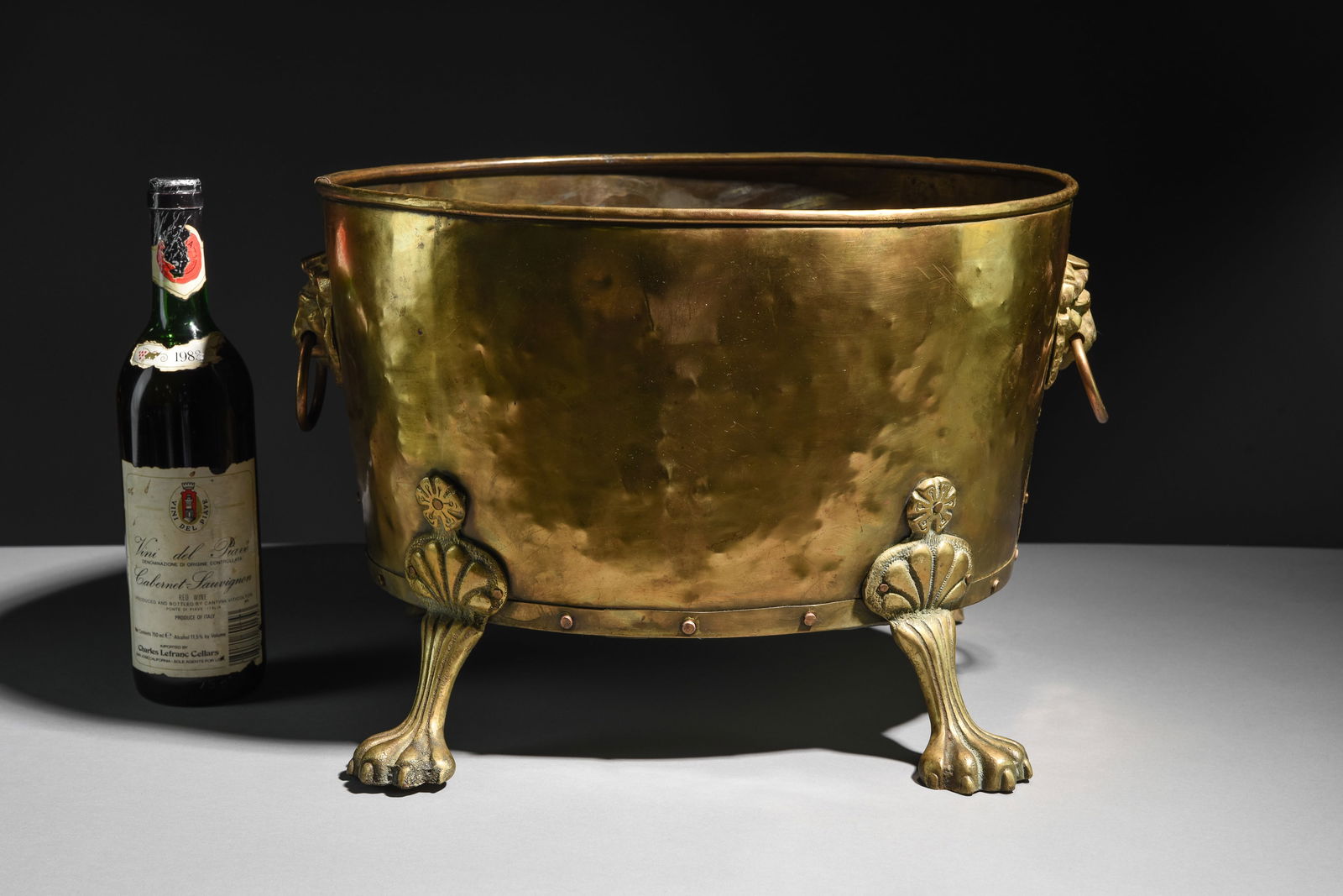 English Brass Paw Footed Log / Coal Bin c.1910-1920's (1 of 7)