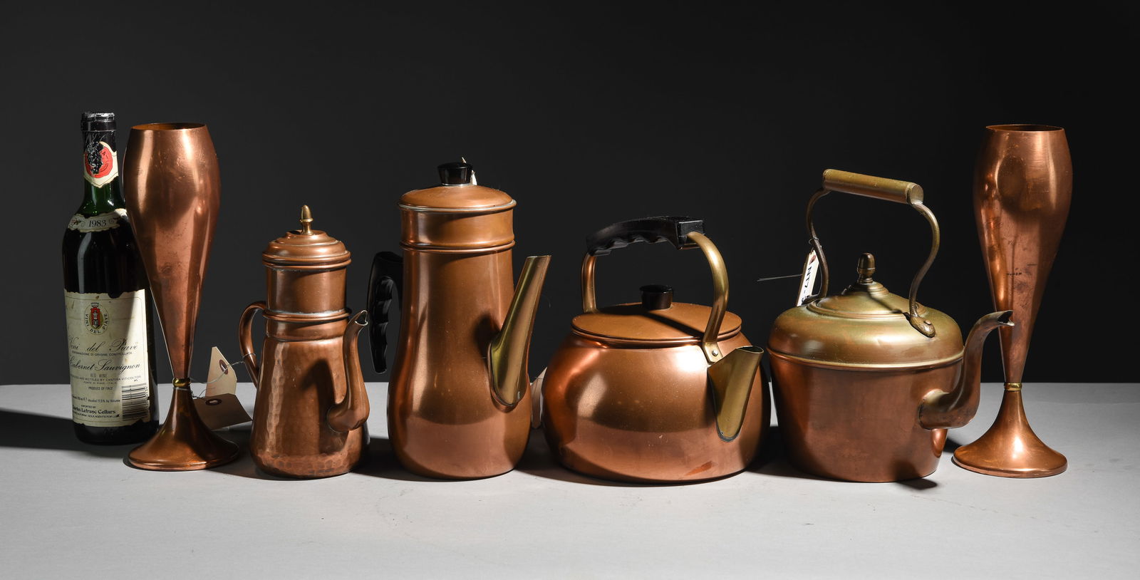 6pcs French Copper Pots & Vases (1 of 7)