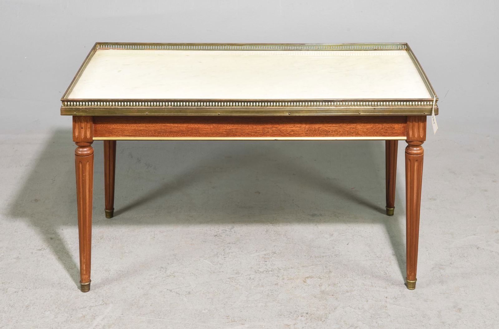 Louis XVI Style Marble Top Coffee Table with Gallery (1 of 2)