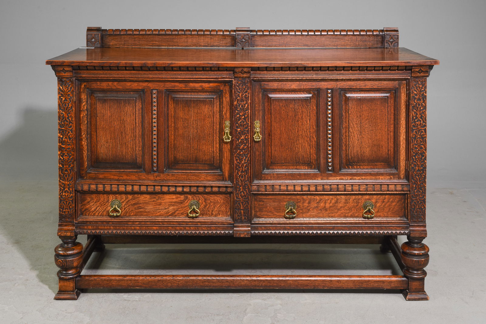 Tudor Style Oak Sideboard / Server c.1920's-30's (1 of 7)