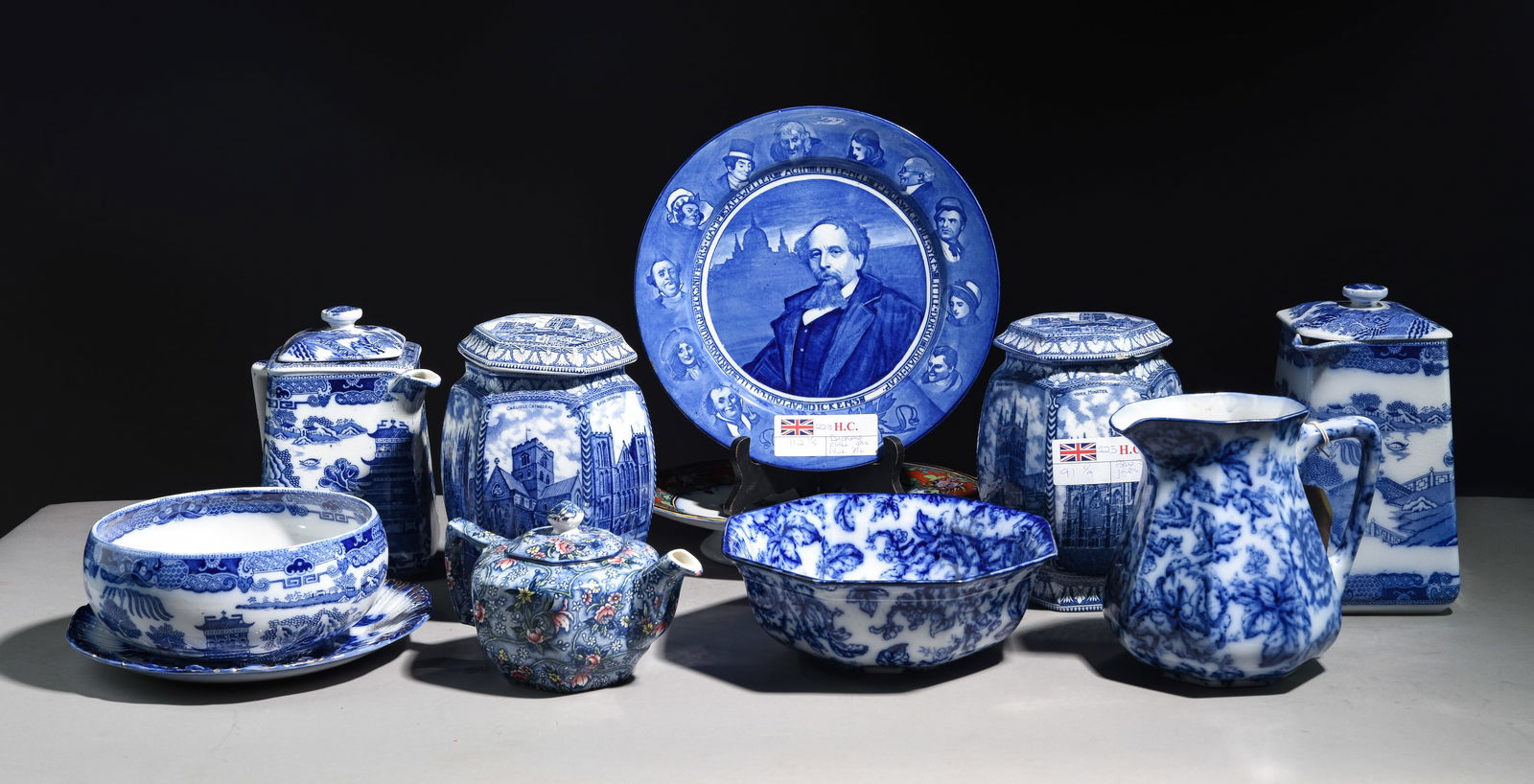 11pcs Assorted Blue & White Jars, Plates, ETC (1 of 10)