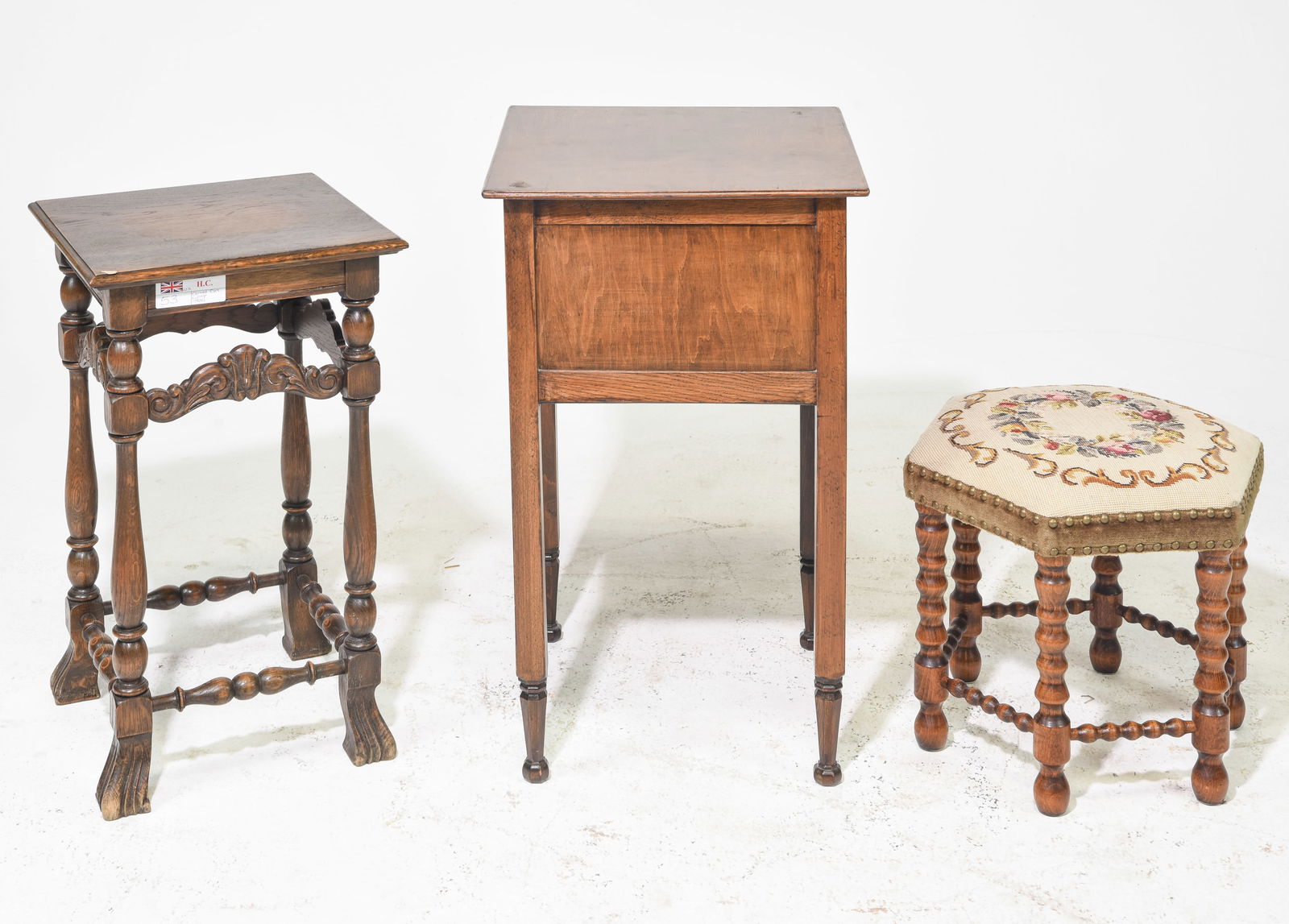 3pcs - British Sewing Table, Lamp Table & Stool (1 of 4)