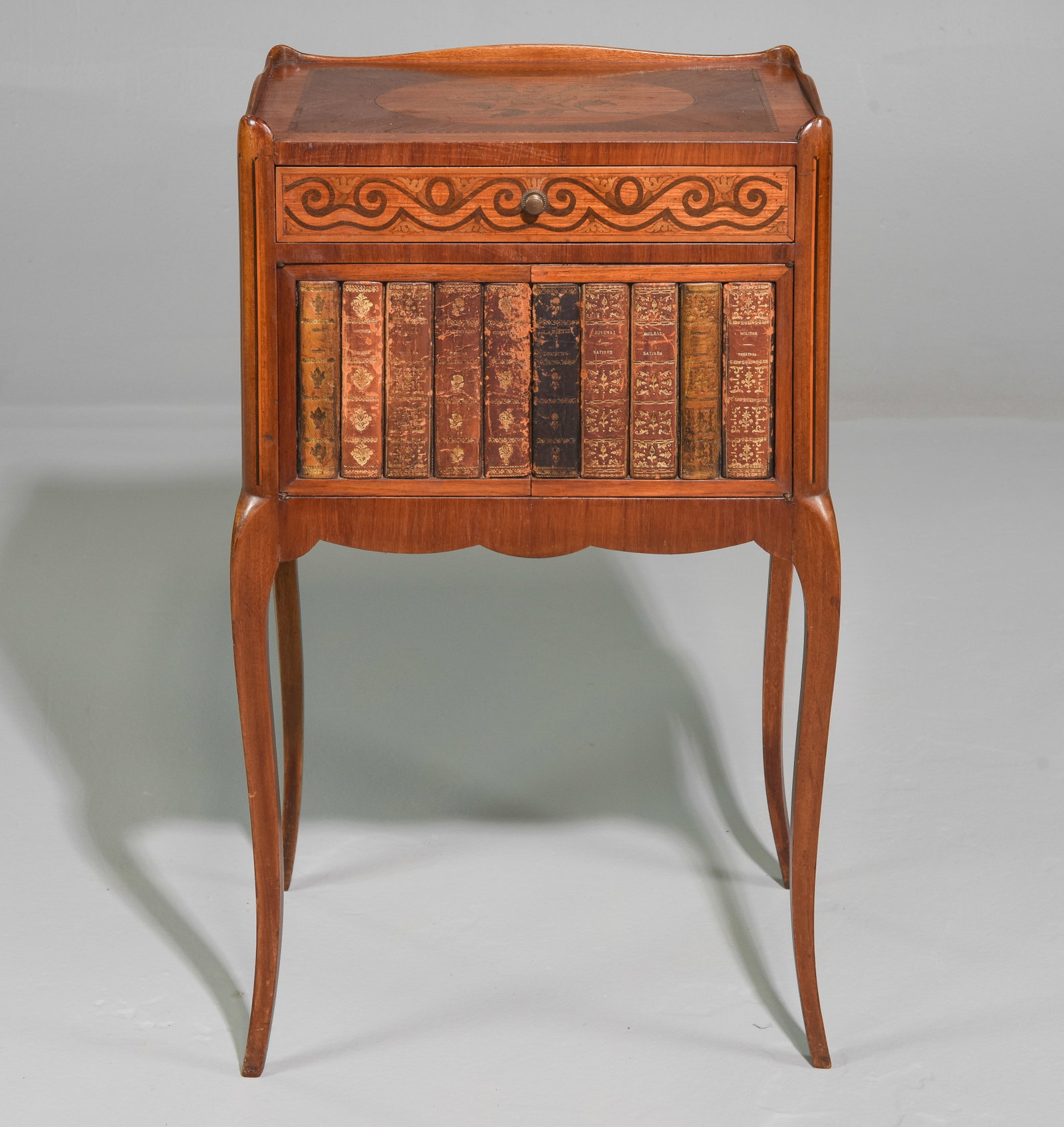 Louis XV Style Nightstand / Occasional Table: Louis XV Style Nightstand / Occasional Table with Faux Book Front - 30.5 in tall x 18 x 13
