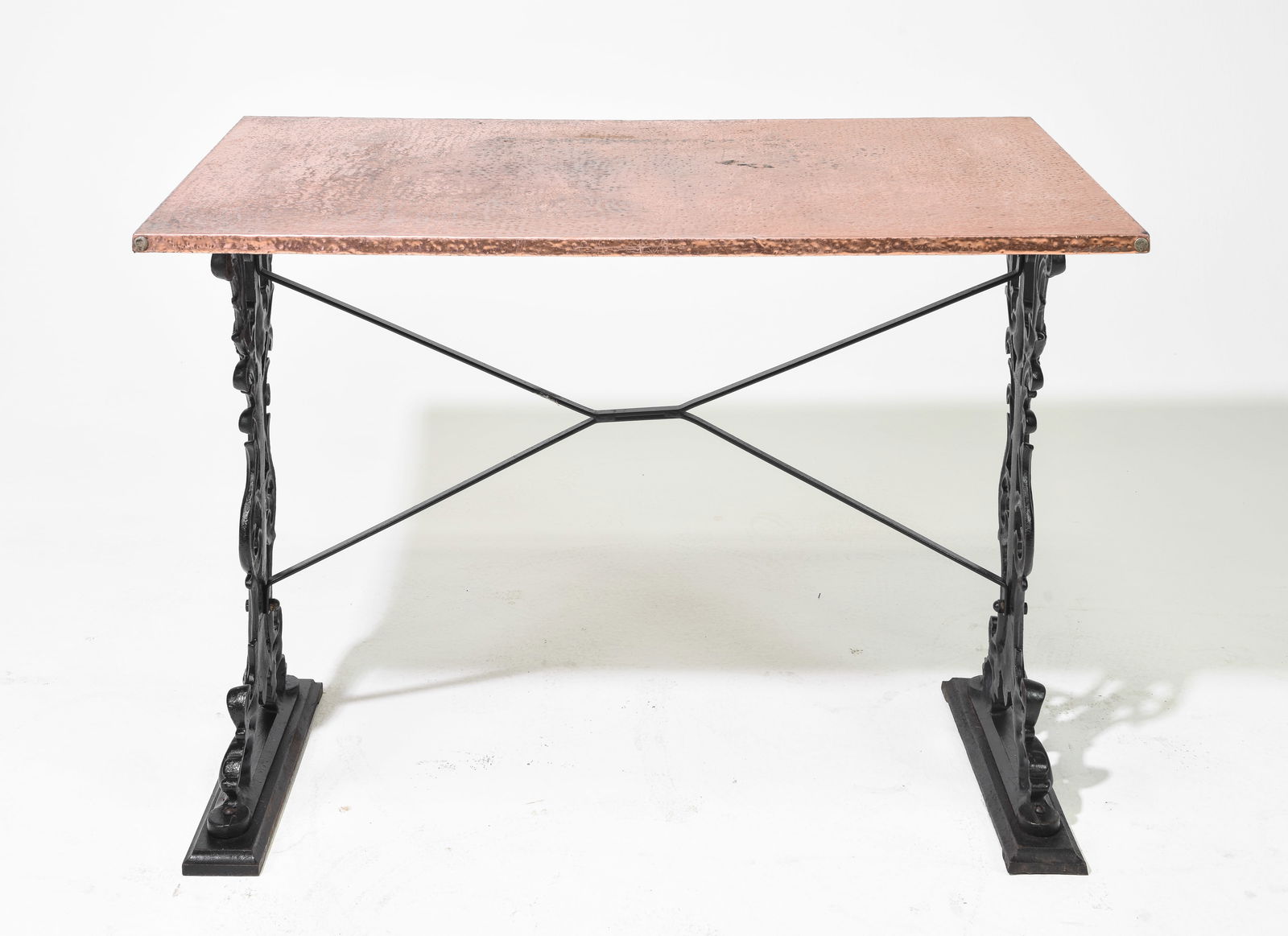 Copper Wrapped Top Iron Base Bistro / Pub Table (1 of 4)
