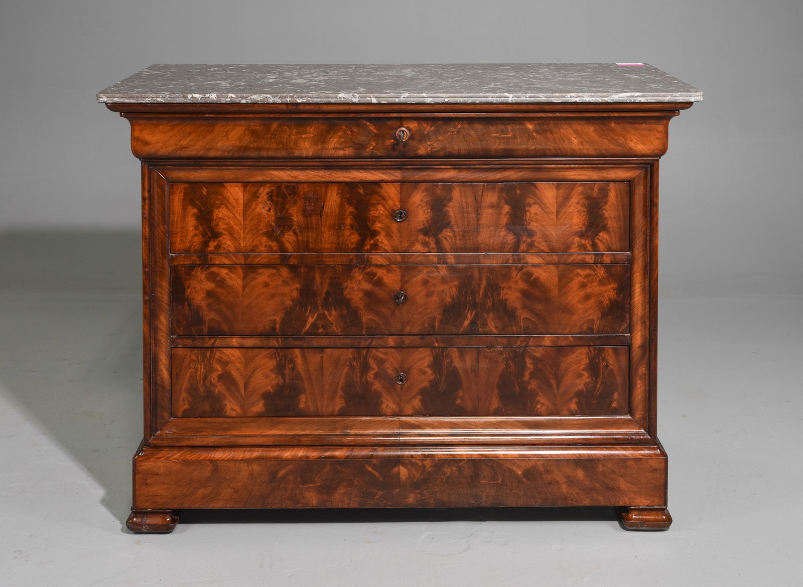 Louis Philippe Style Mahogany Marble Top Chest (1 of 7)