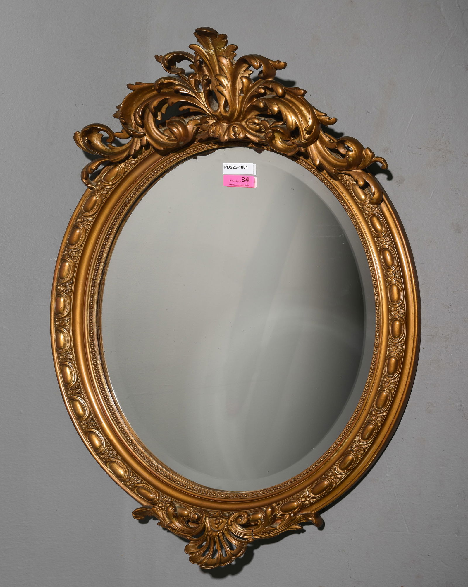 Louis XV Style Gold Framed Oval Mirror (1 of 4)