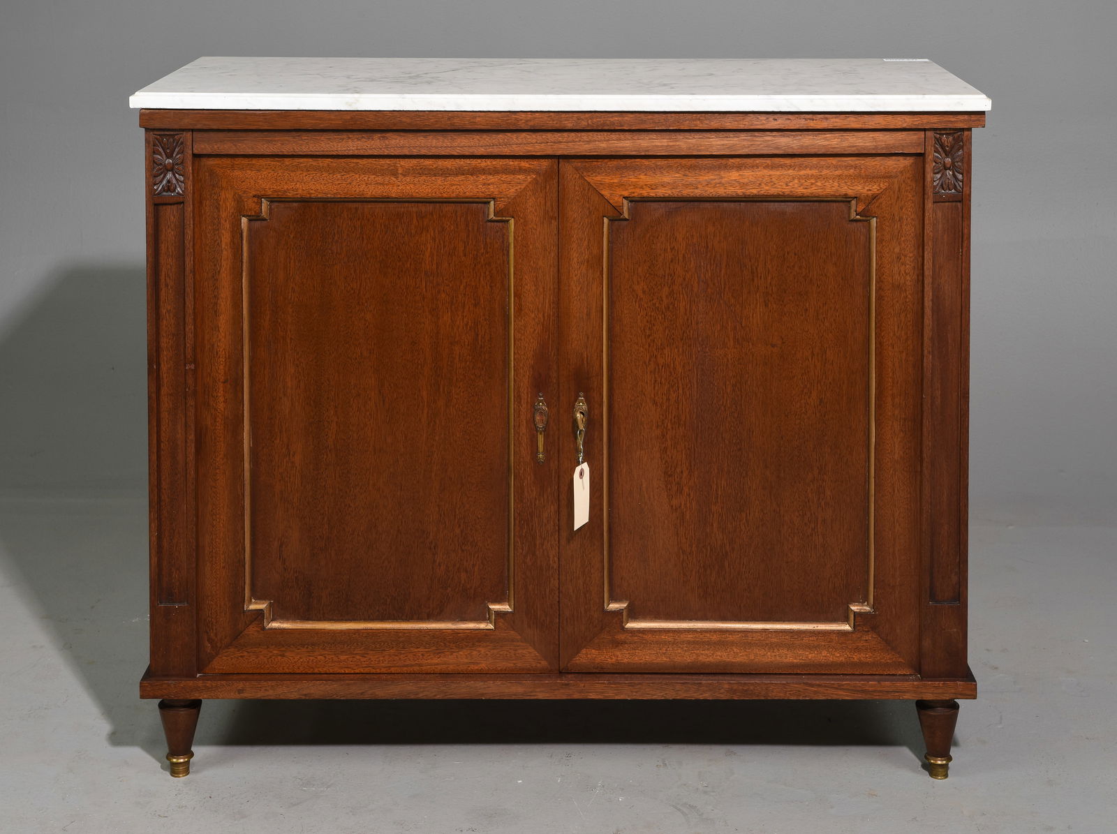 Louis XVI Style White Marble Top Buffet (1 of 6)