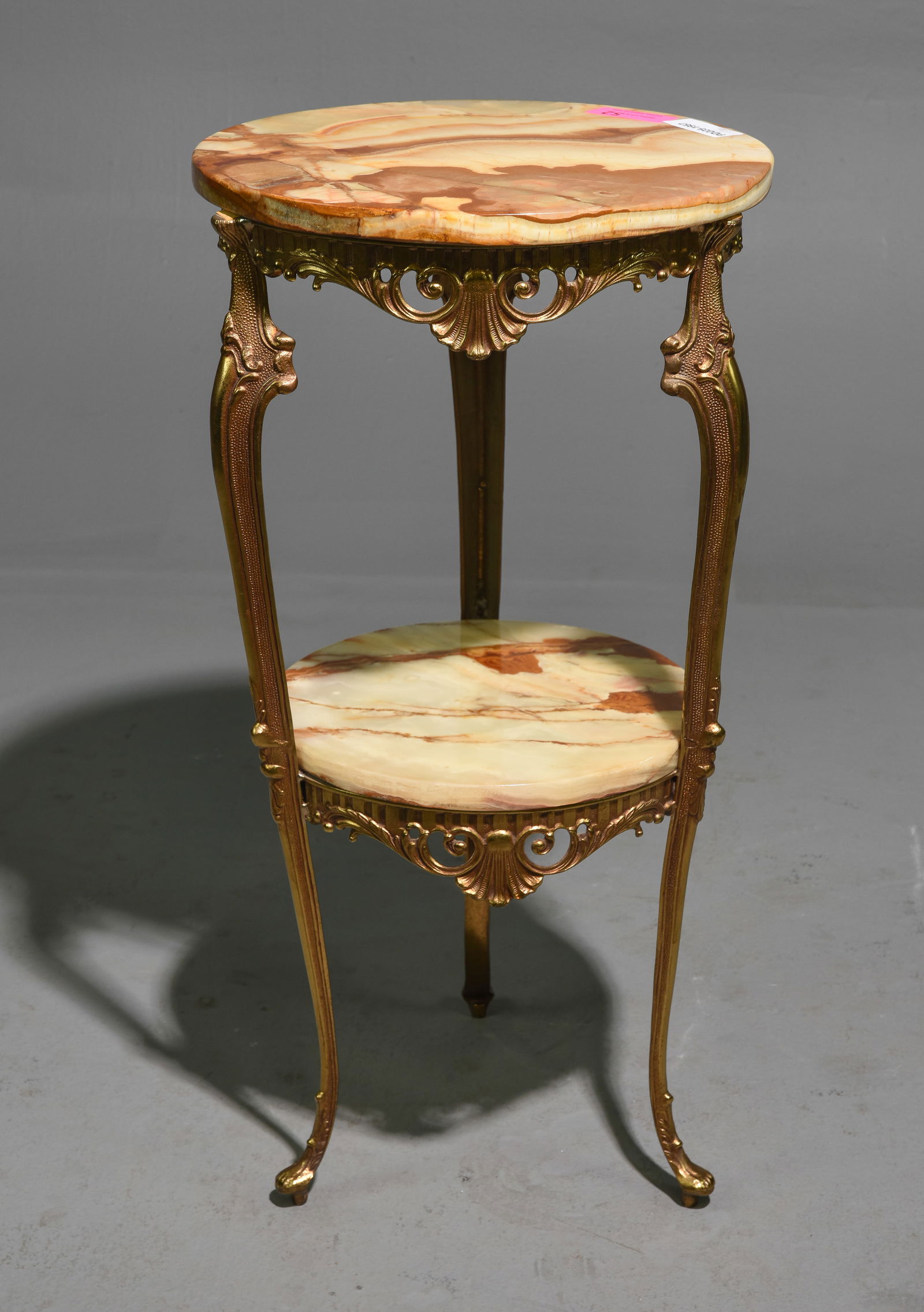 French Brass & Onyx Two Tier Table / Stand (1 of 5)