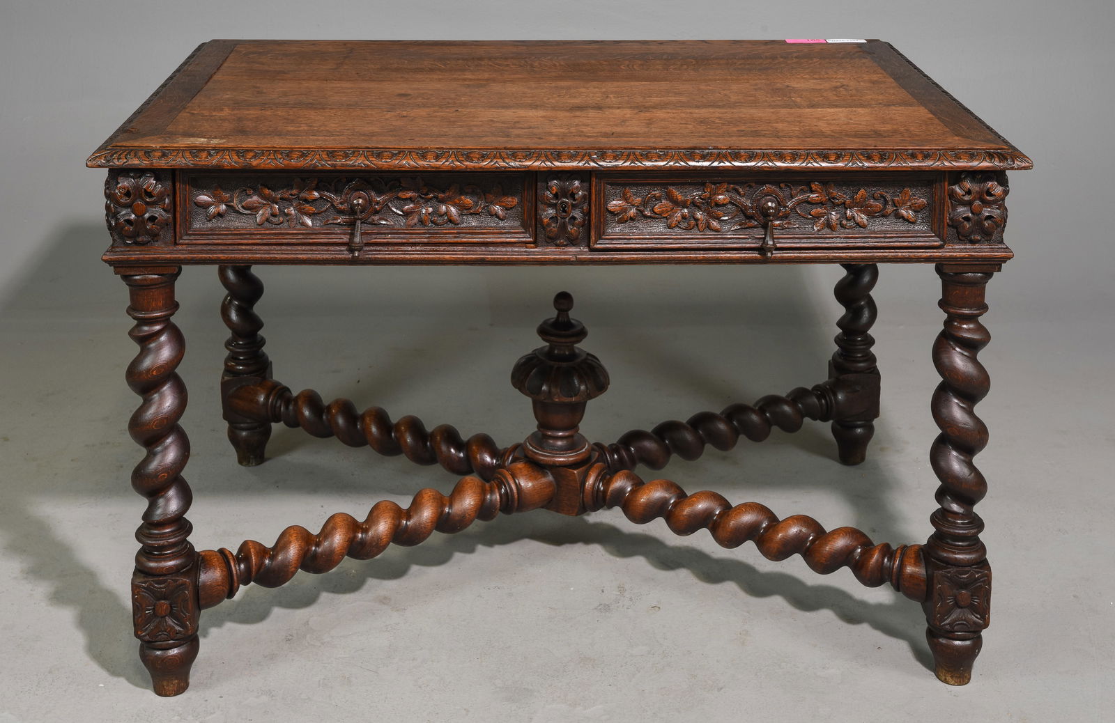 Renaissance Style Carved Oak Writing Table c.1900 (1 of 6)