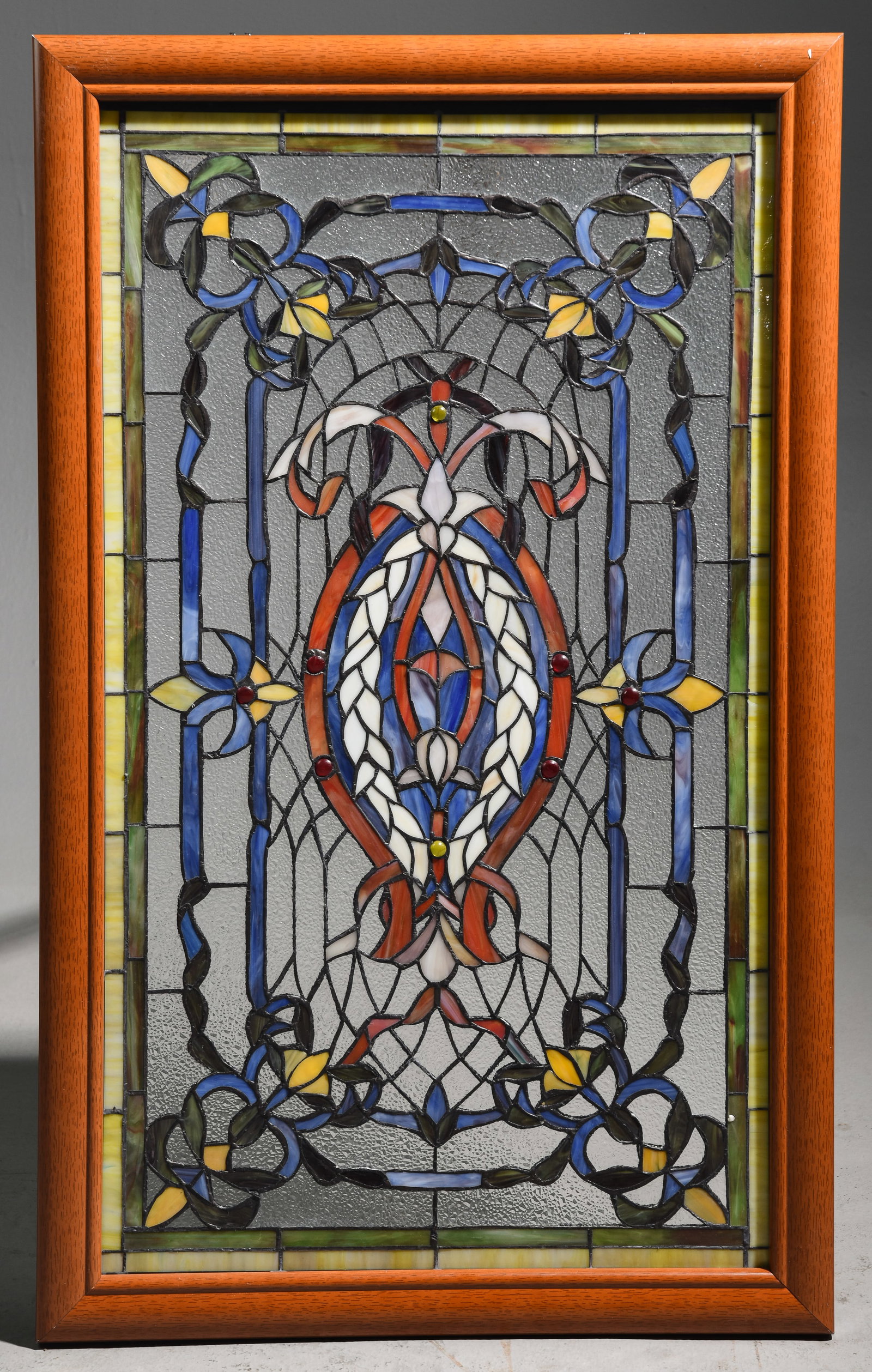 Multi Color Stained Glass Window #1: Multi Color Stained Glass Window - 37 in tall x 22.5 x 1.25