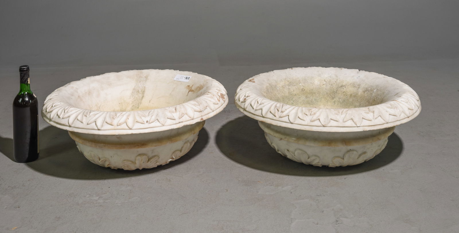 Pair of Heavy Marble / Stone Planters / Bird Baths (1 of 5)