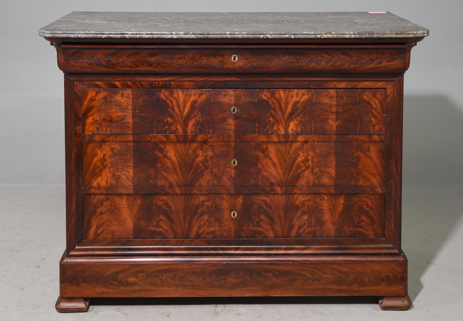 Louis Philippe Style Marble Top Mahogany Chest (1 of 7)