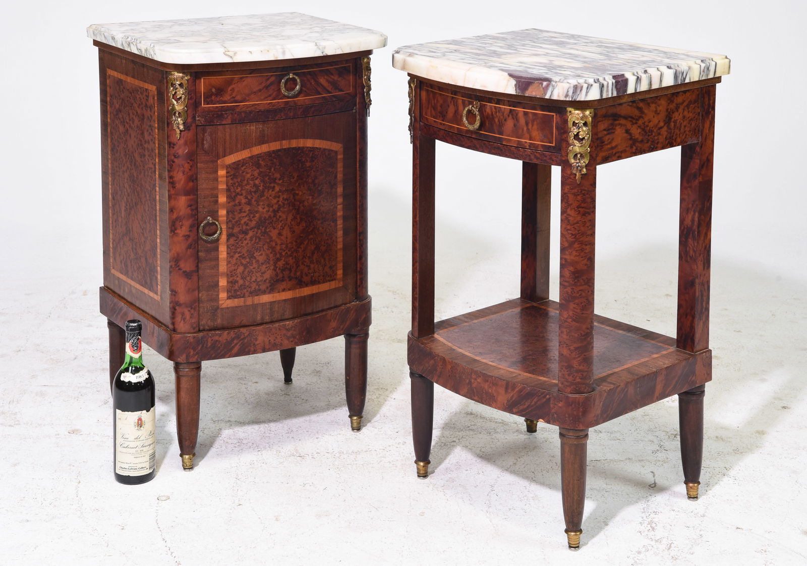 2 Louis XVI Style Marble Top Nightstands c.1920's-30's (1 of 6)