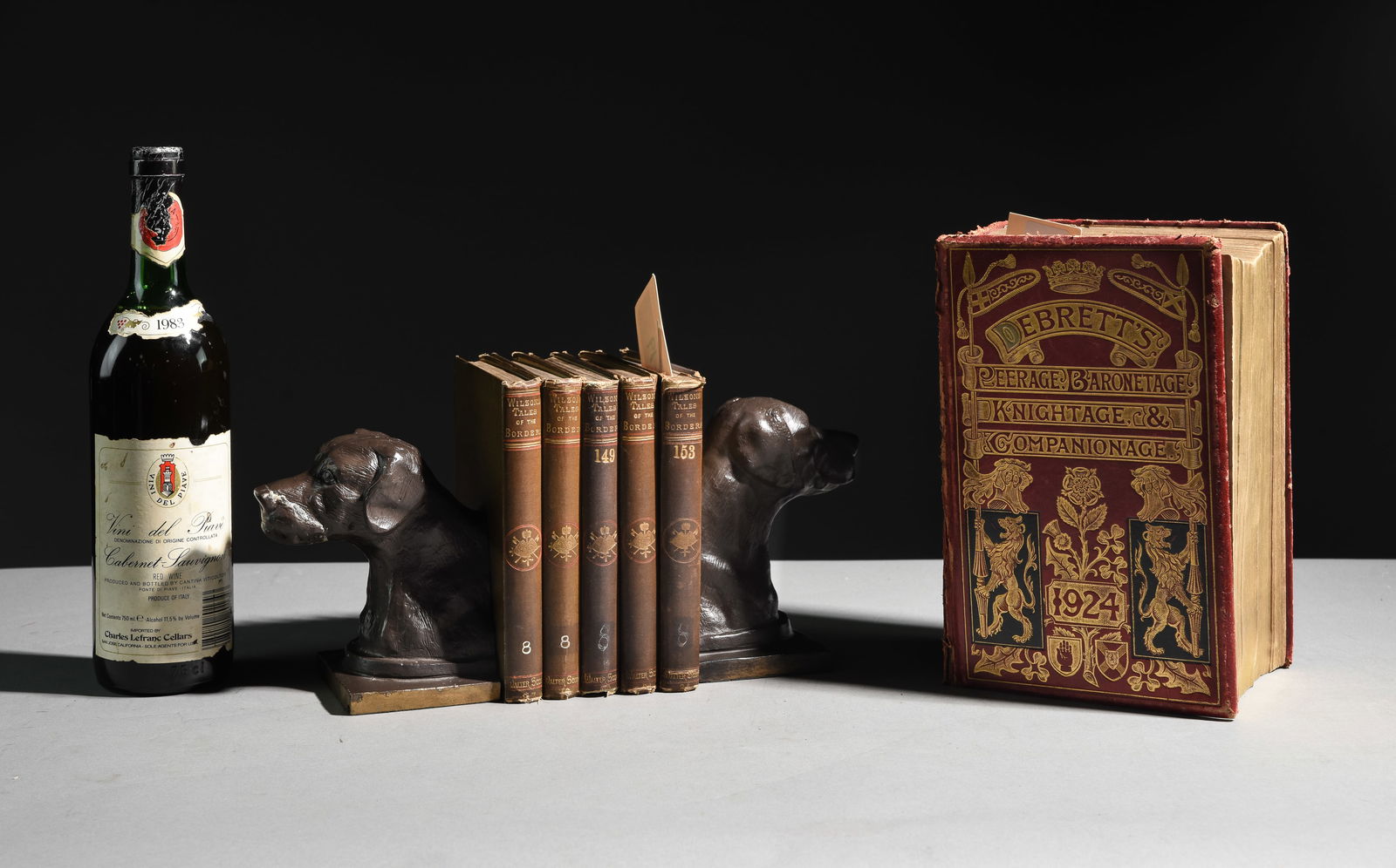 Pair of Dog Head Book Ends & Five Books (1 of 10)