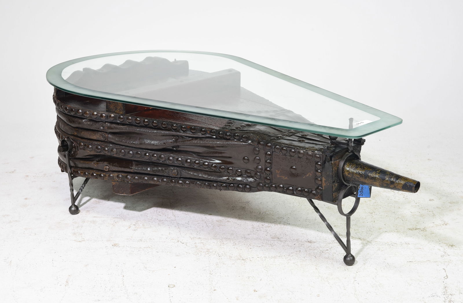 Large Antique Bellow Glass Top Table (1 of 5)