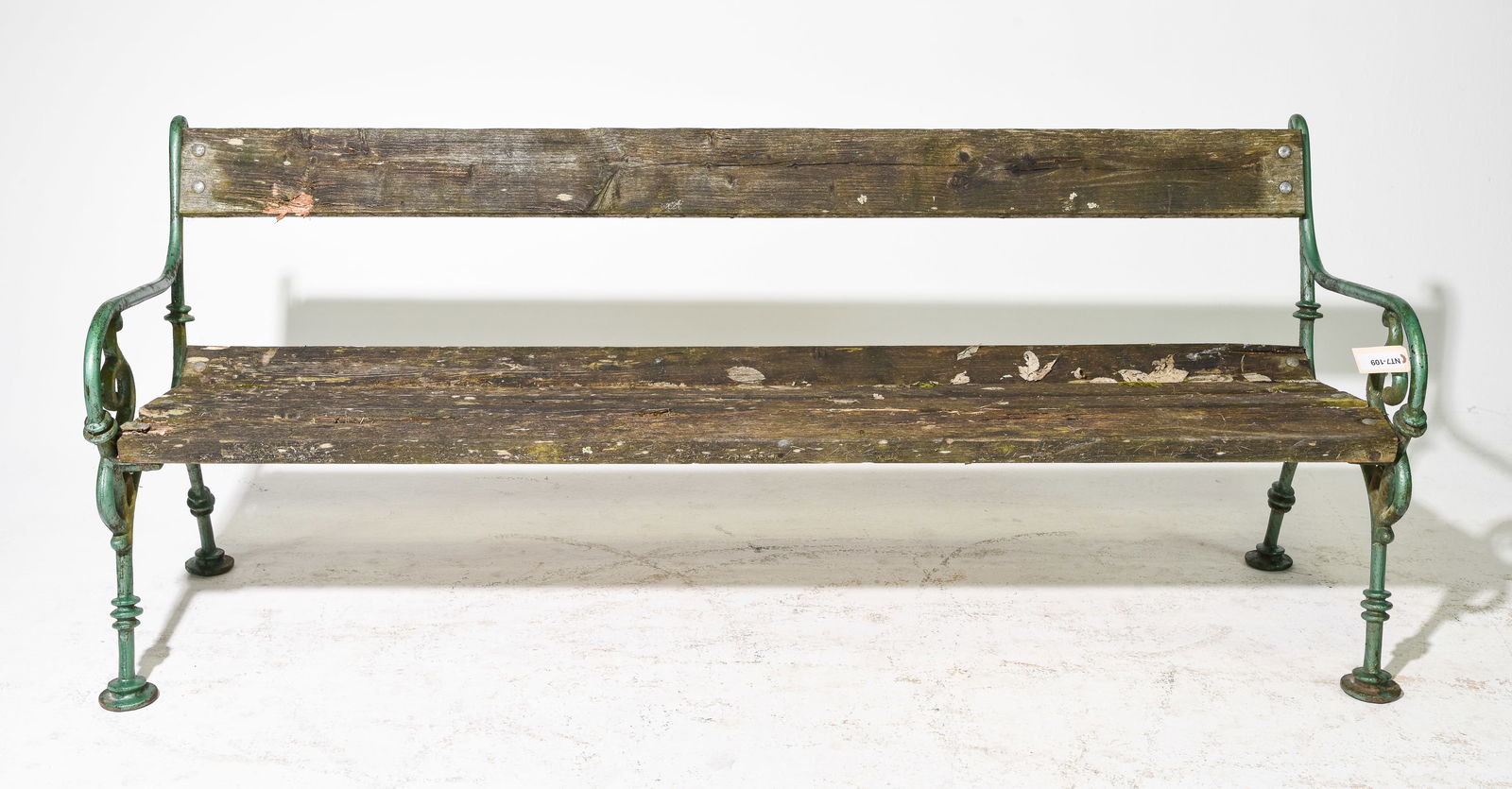 French Large Painted Iron Wood Slat Park Bench #1 (1 of 5)