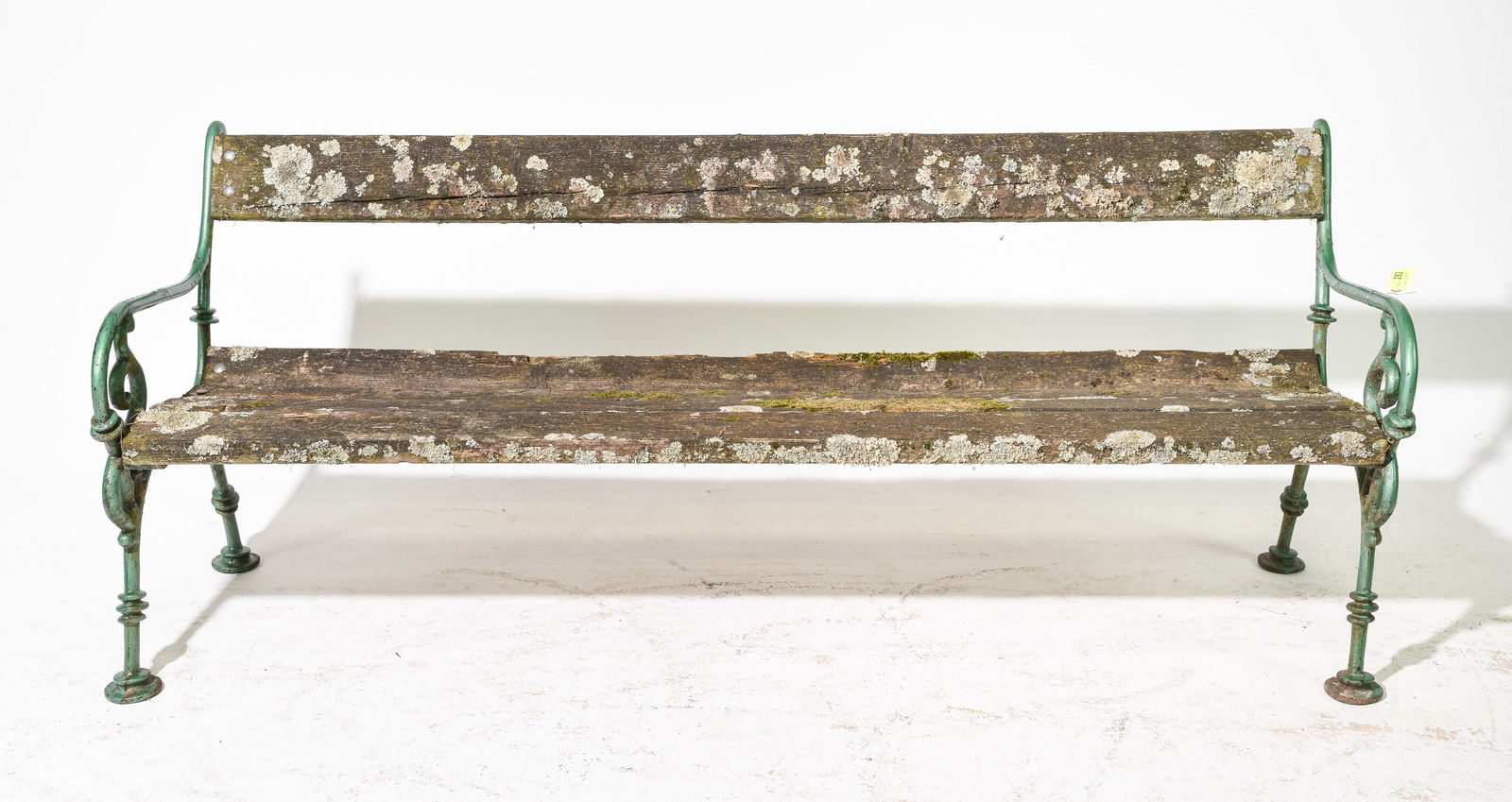 French Large Painted Iron Wood Slat Park Bench #2 (1 of 5)