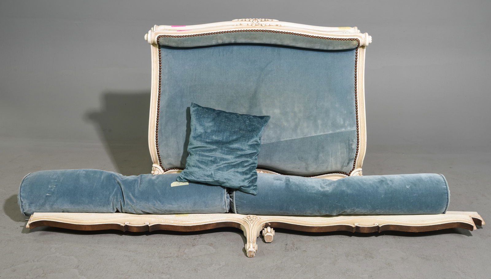Louis XV Style Painted Day Bed with Blue Upholstery (1 of 3)