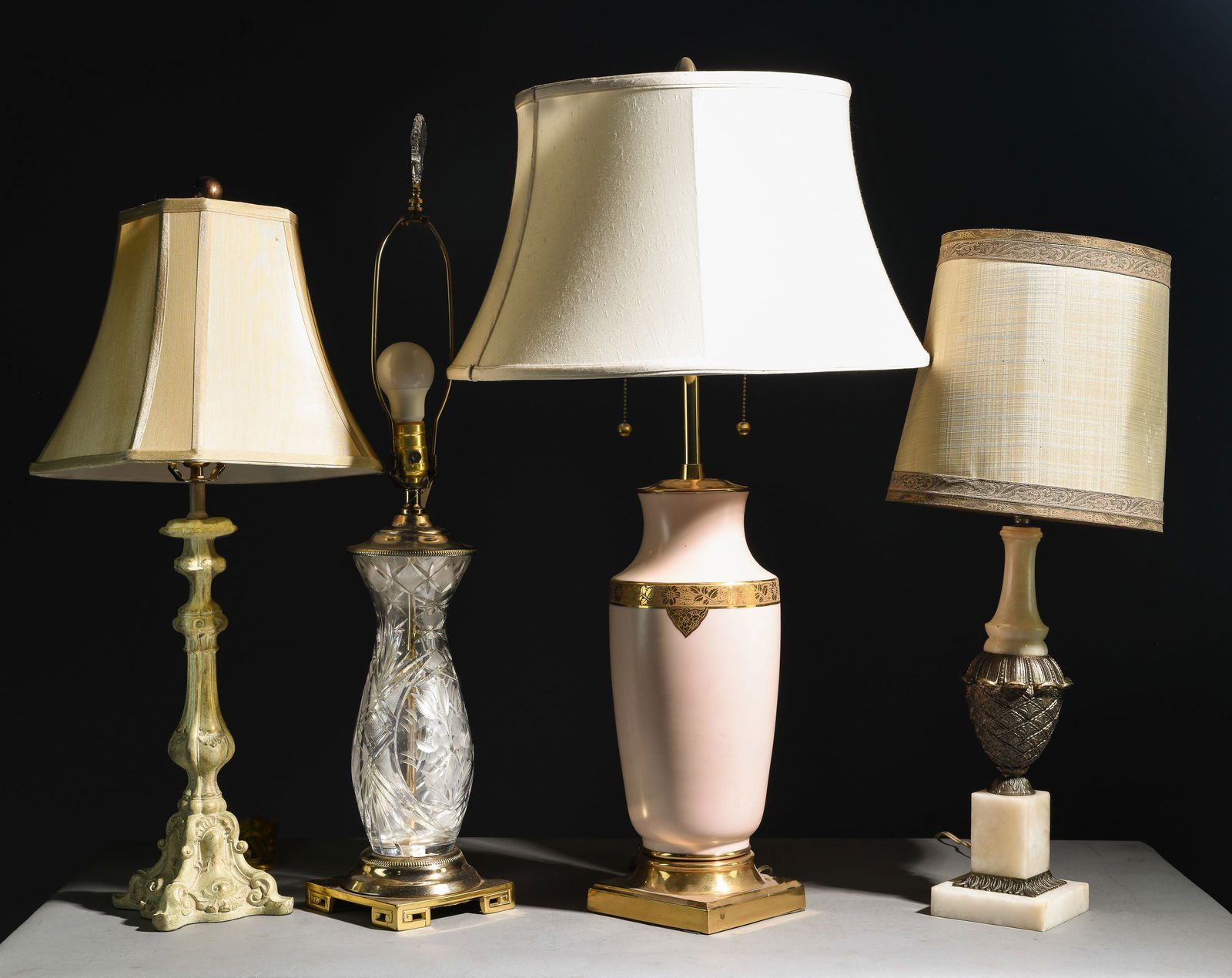Four Assorted American Wired Table Lamps (1 of 5)