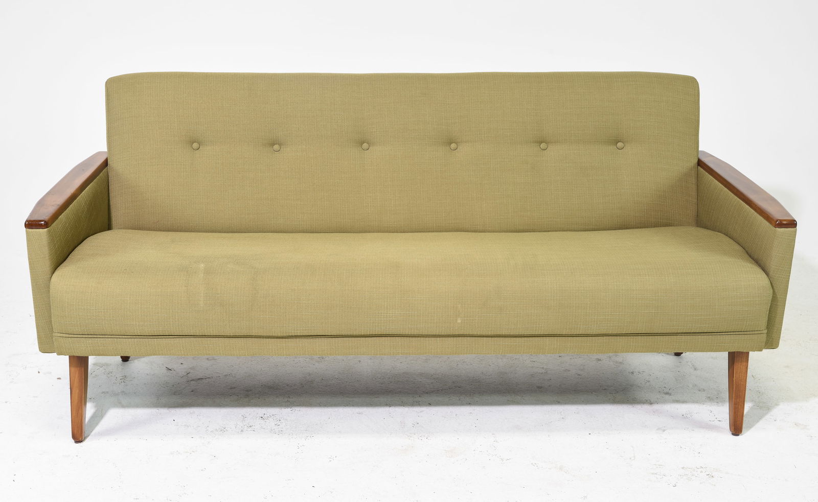 Mid Century Modern Green Upholstered Sofa / Settee (1 of 5)