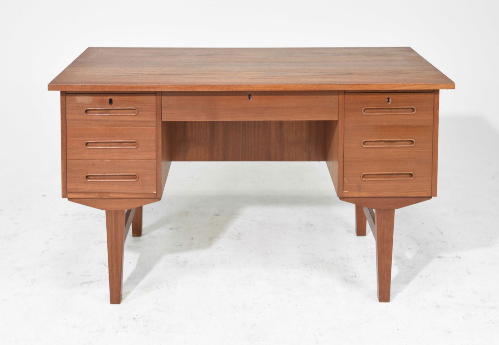Mid Century Modern Desk with Bookshelf Front (1 of 5)