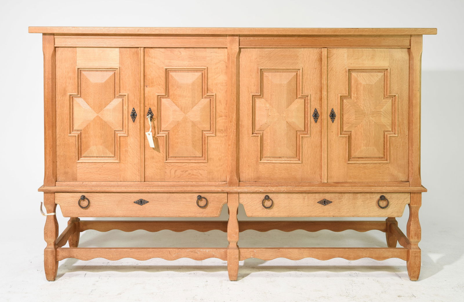 Danish Oak Tall Sideboard / Buffet with Drawers (1 of 6)