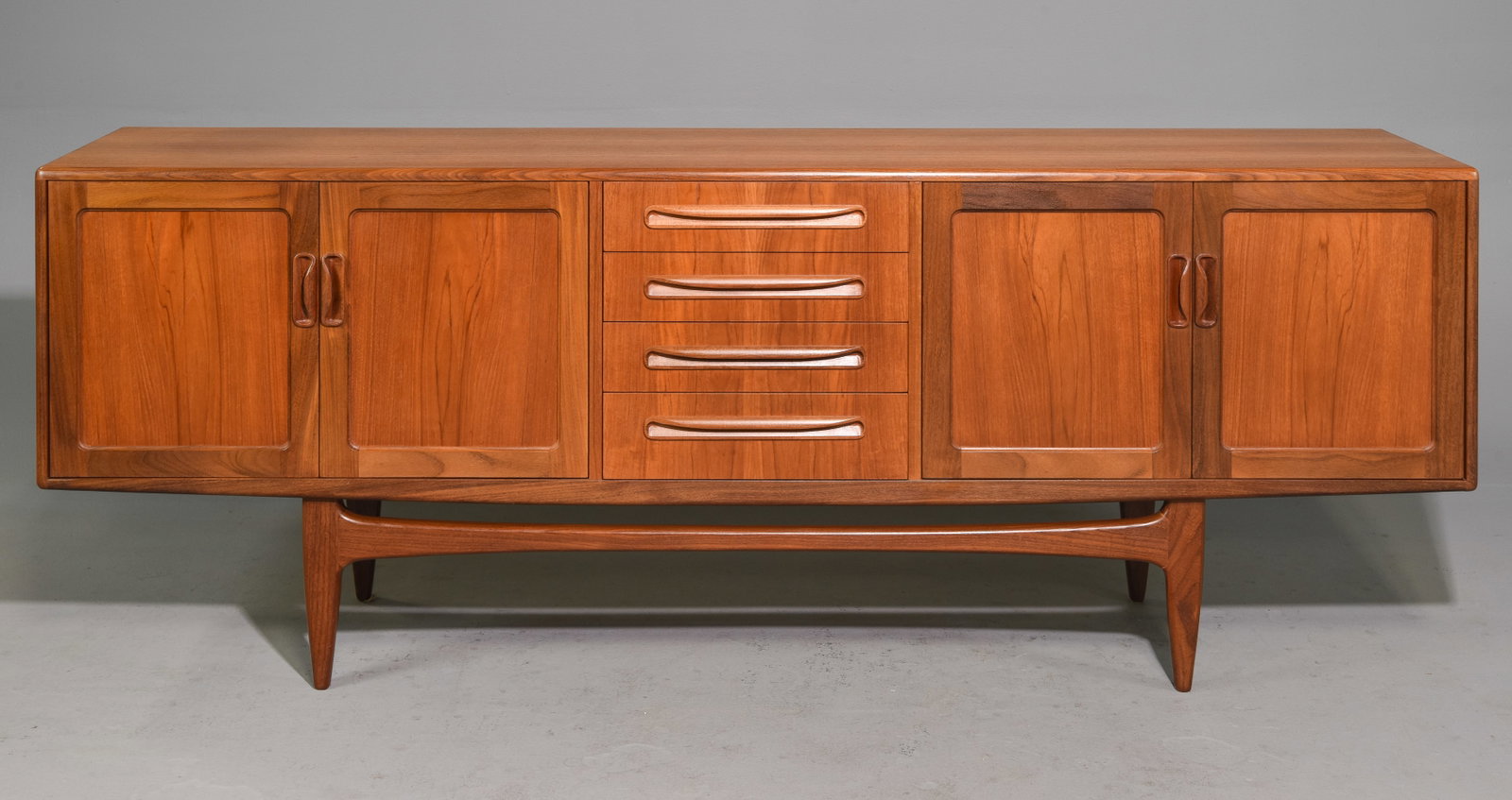 Mid Century Large "Fresco" Sideboard - G-Plan: This Danish Modern Style Teak Credenza is made by Mid Century Modern Furniture Maker G Plan ( GPlan ) & is part of their "Fresco" Range. - 31.5 inches tall x 84 x 18