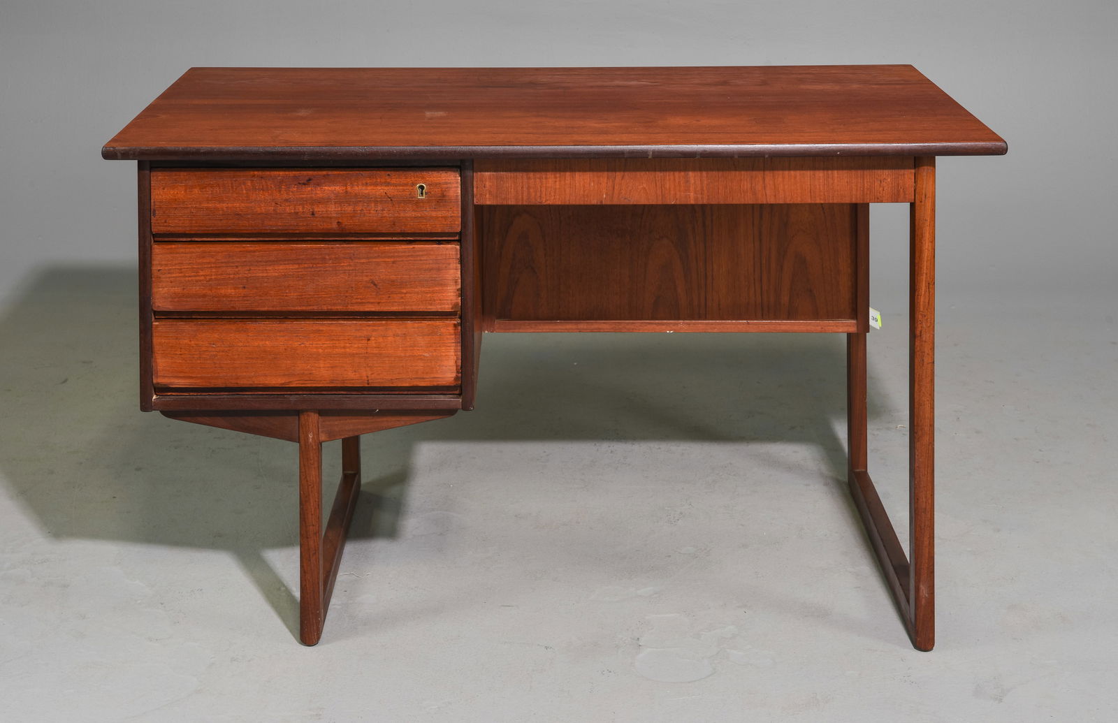 Danish Mid Century Modern Desk with Bookshelf Front (1 of 3)