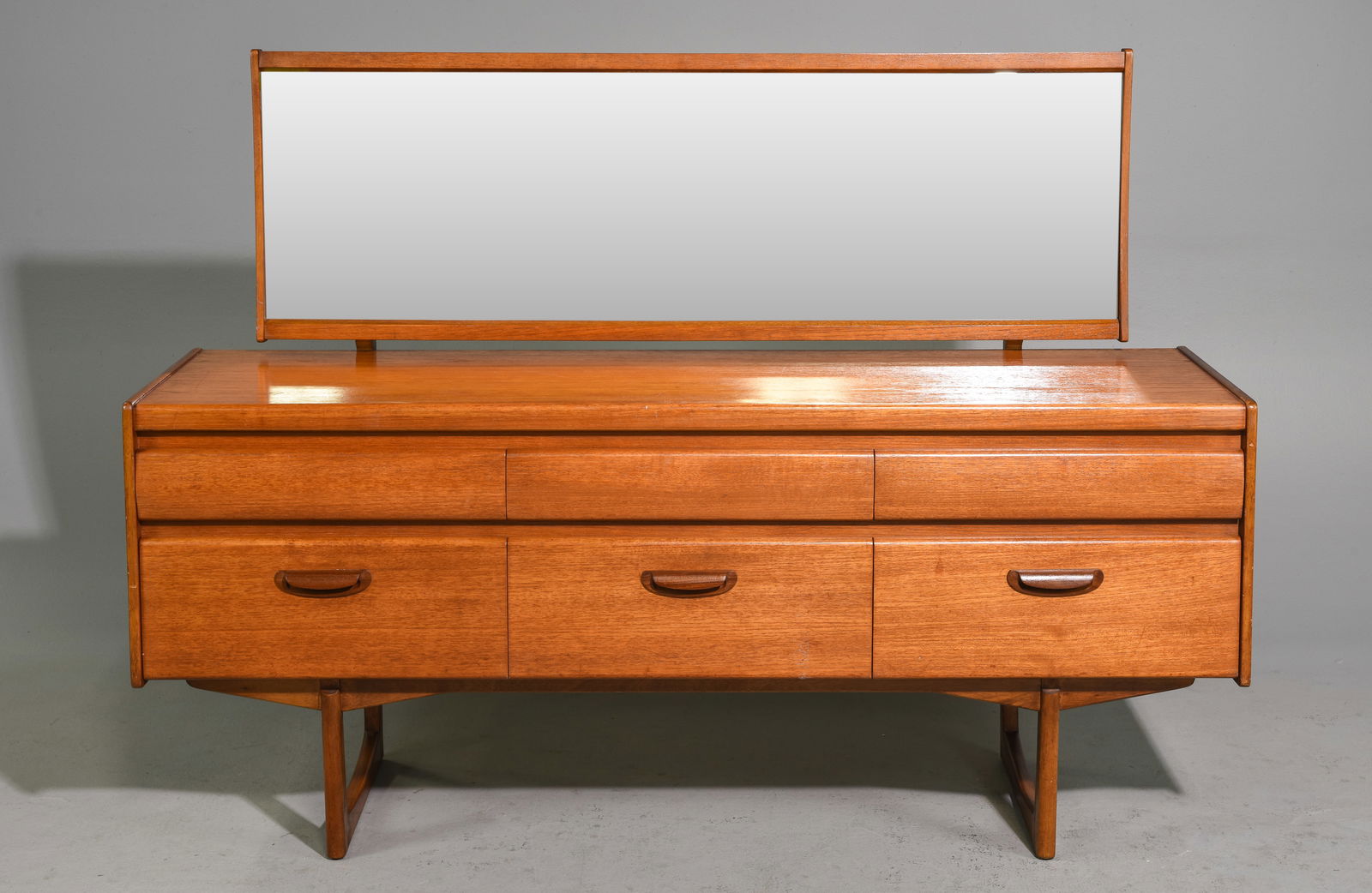 Mid Century Modern Sleigh Base Dresser (1 of 6)