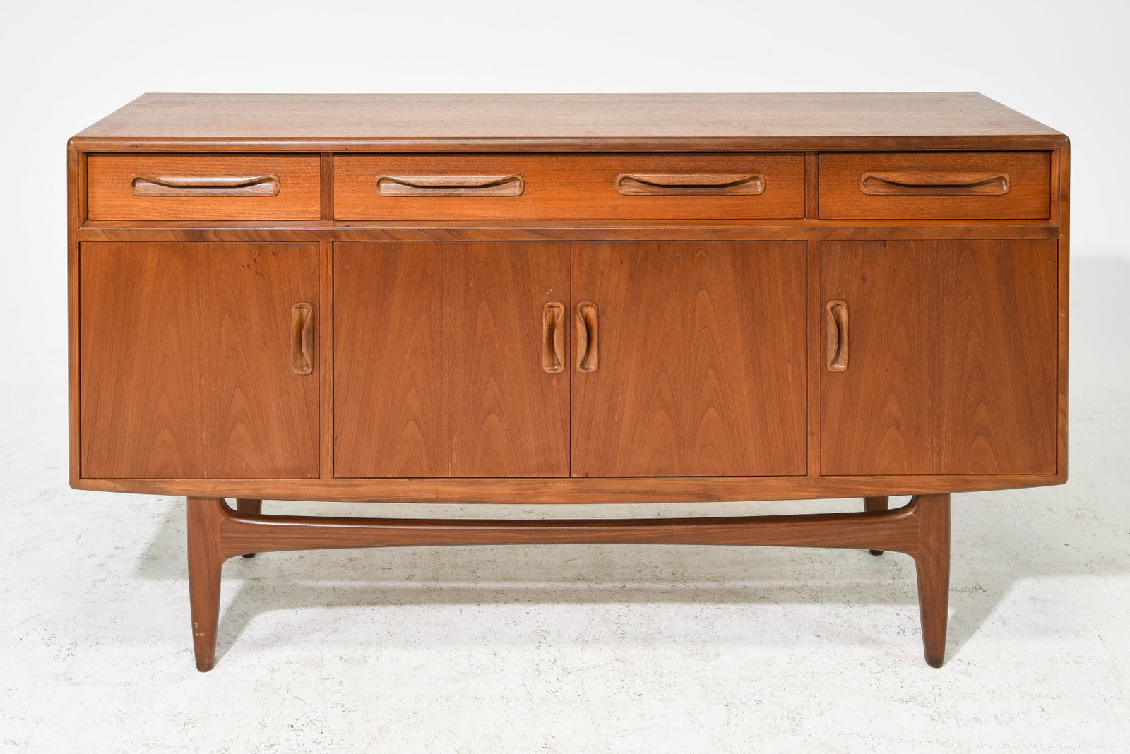 Mid Century Small "Fresco" Sideboard - G-Plan: This Danish Modern Style Teak Credenza is made by Mid Century Modern Furniture Maker G Plan ( Gplan ) & is part of their "Fresco" Range. - 33.5 in tall x 60 x 18