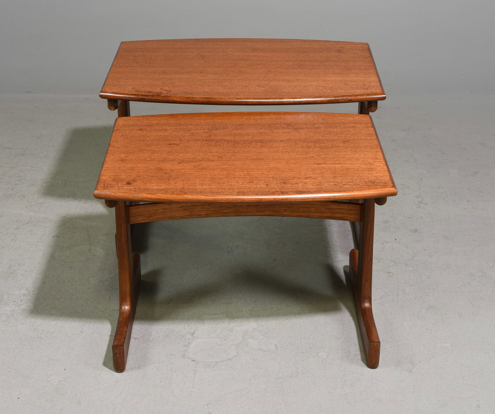 Mid Century Modern Nest of 2 Tables - Gplan: Danish Modern Style Nest of 2 Tables by British Furniture Maker G-Plan - 17.5 in tall x 27 x 21 and 16.5 in tall x 23 x 17.5