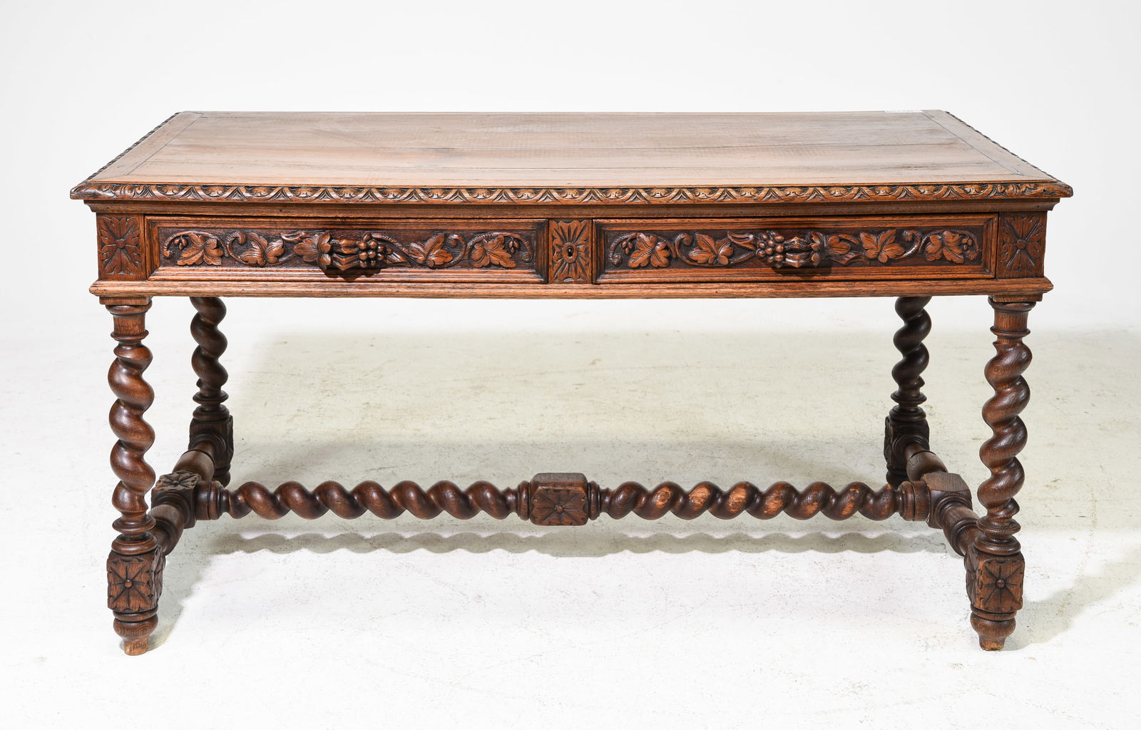 Louis XIII Style Oak Writing Table / Desk c.1920's (1 of 7)