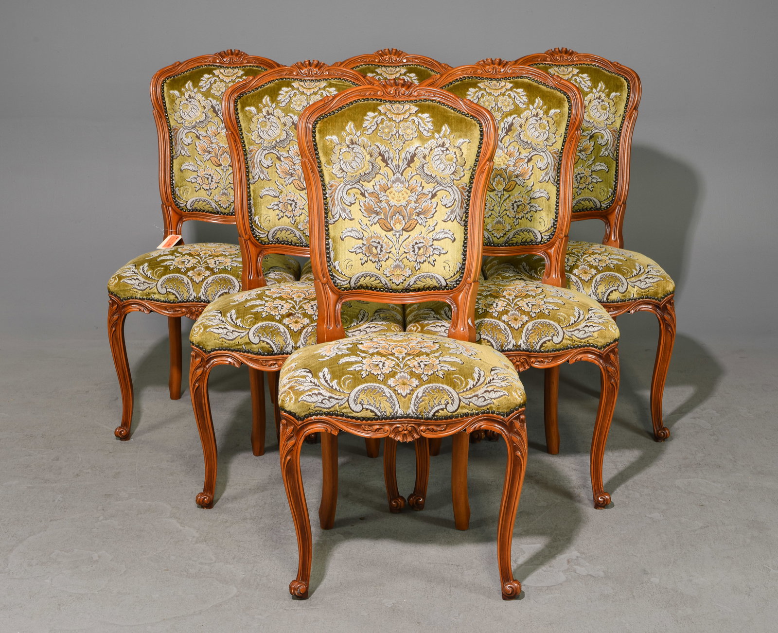 Louis XV Style Set of 6 Upholstered Dining Chairs (1 of 5)