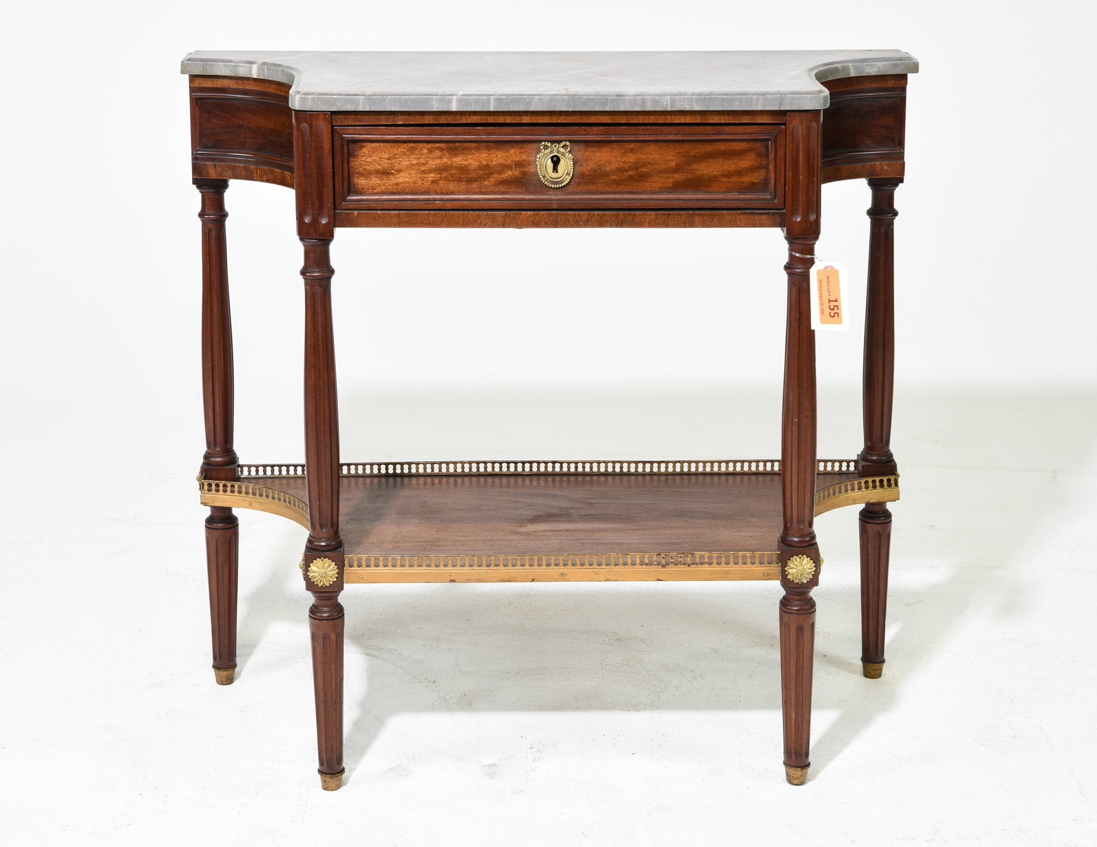 Louis XVI Style Grey Marble Top Hall Table (1 of 6)