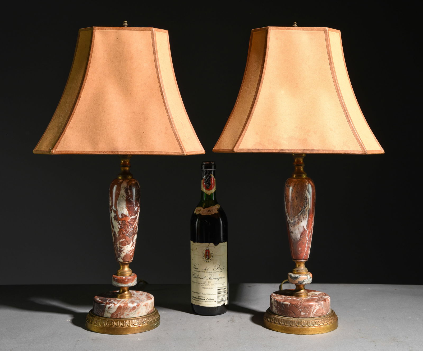French Pair of Antique Bronze Mounted Lamps c.1920's-40 (1 of 5)