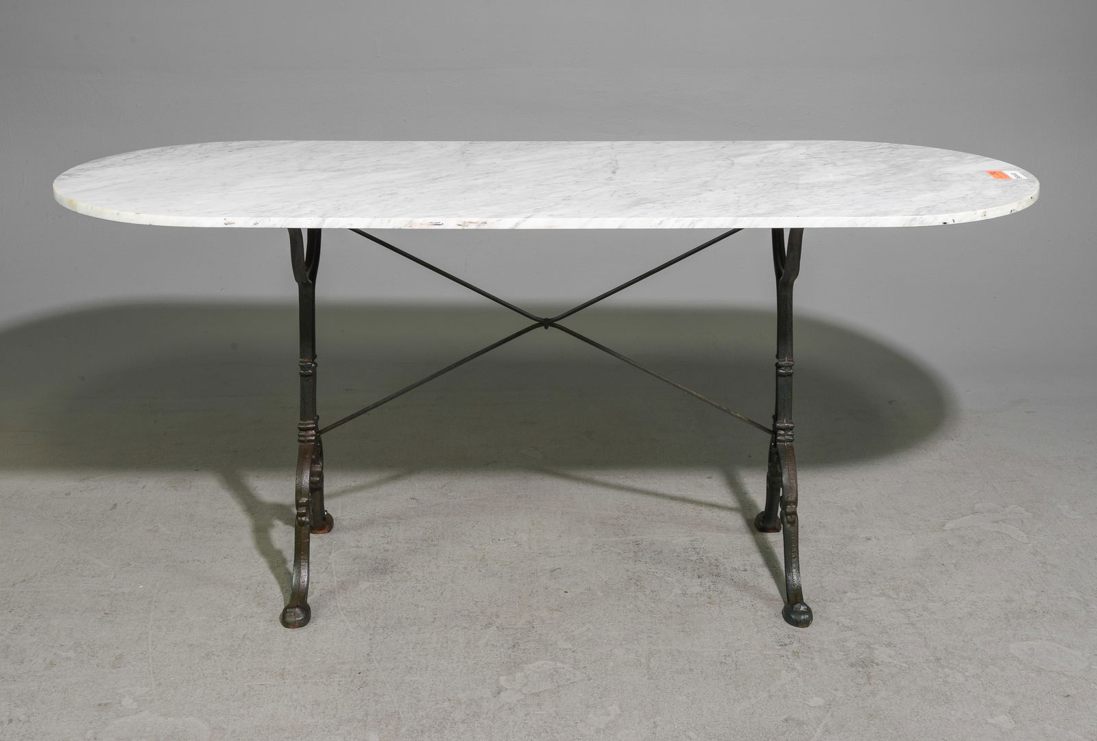 French Parisian White Marble Top Pastry / Bistro Table (1 of 5)