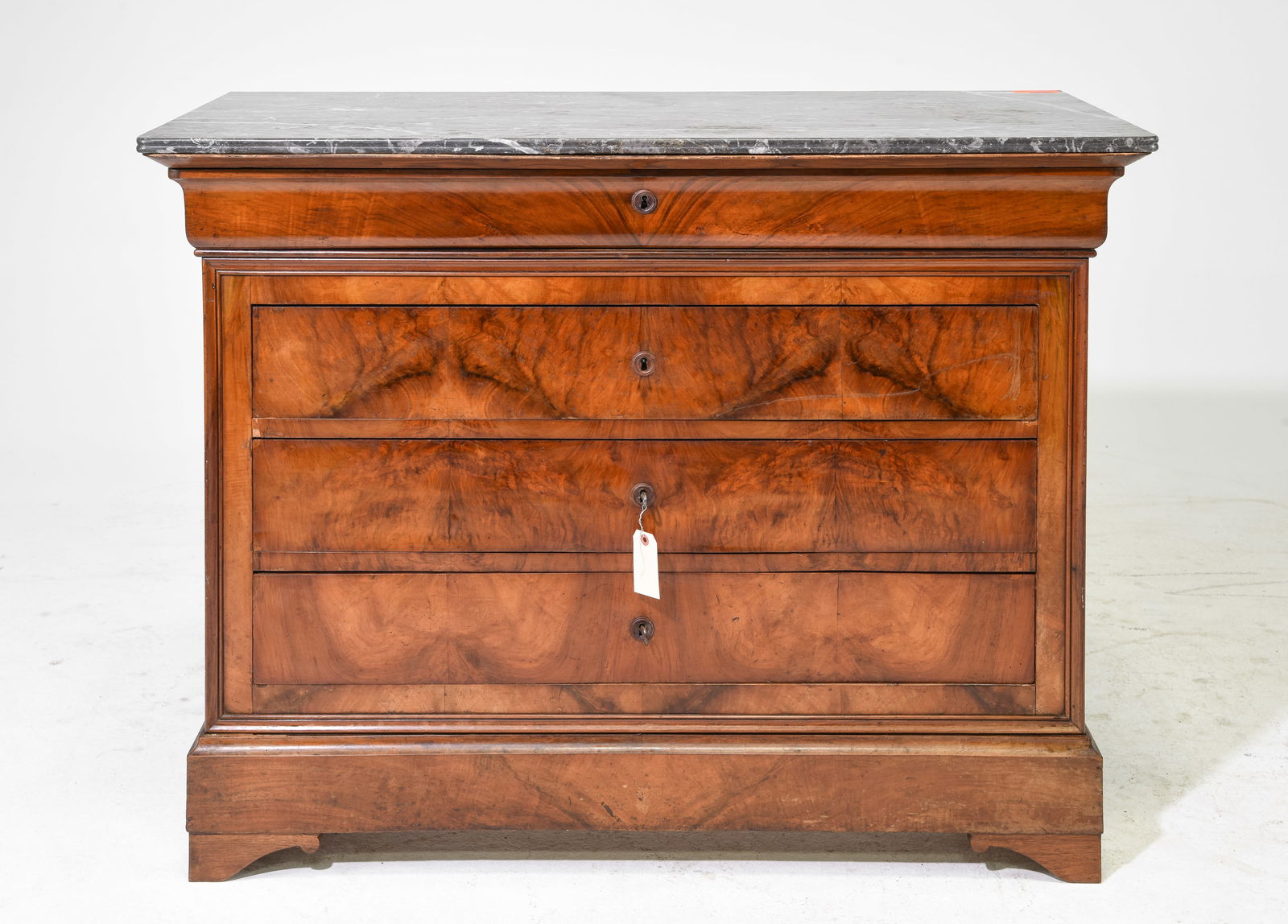 Louis Philippe Style Marble Top Walnut Chest (1 of 7)