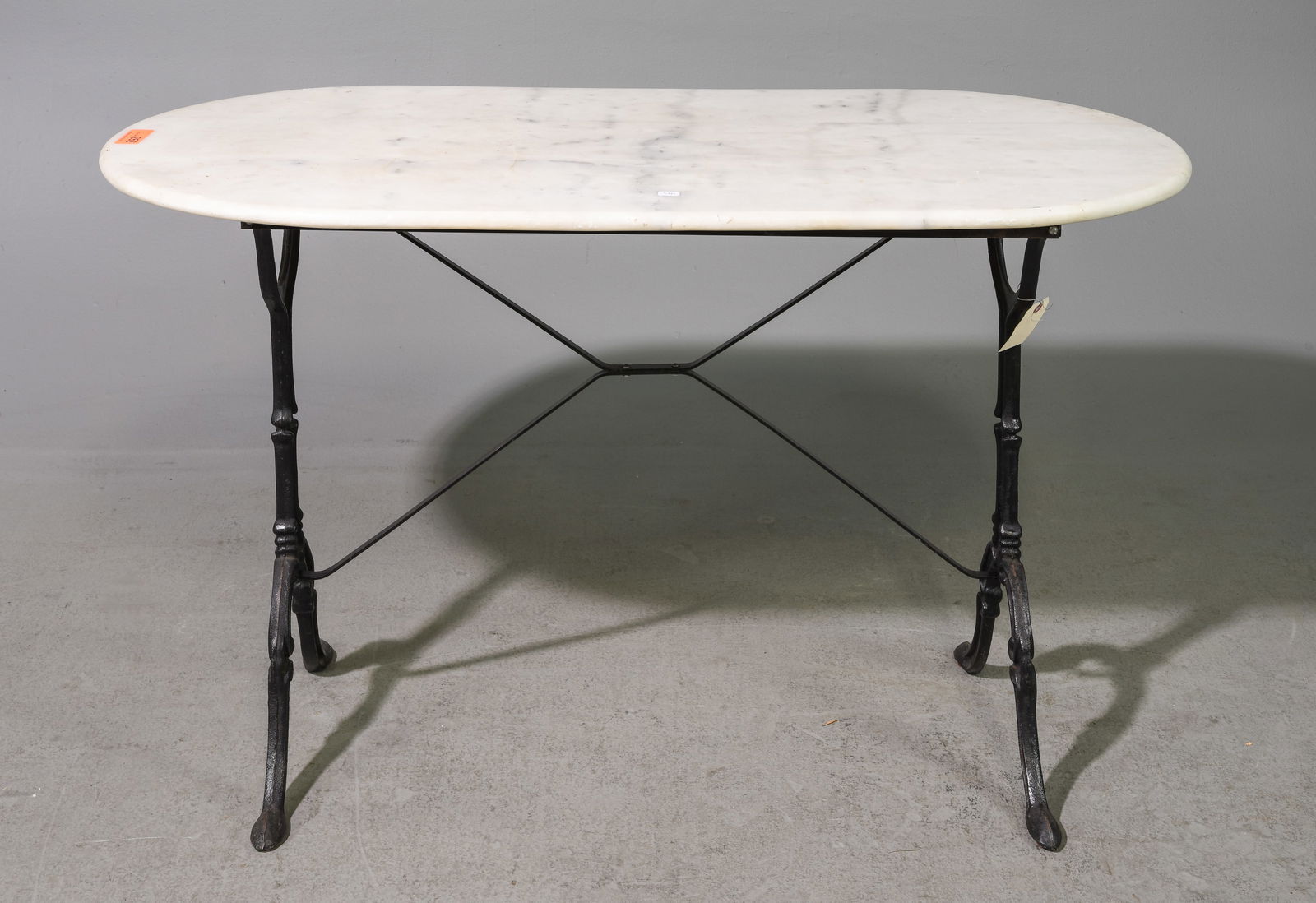 French White Marble Top Oval Bistro Table (1 of 4)