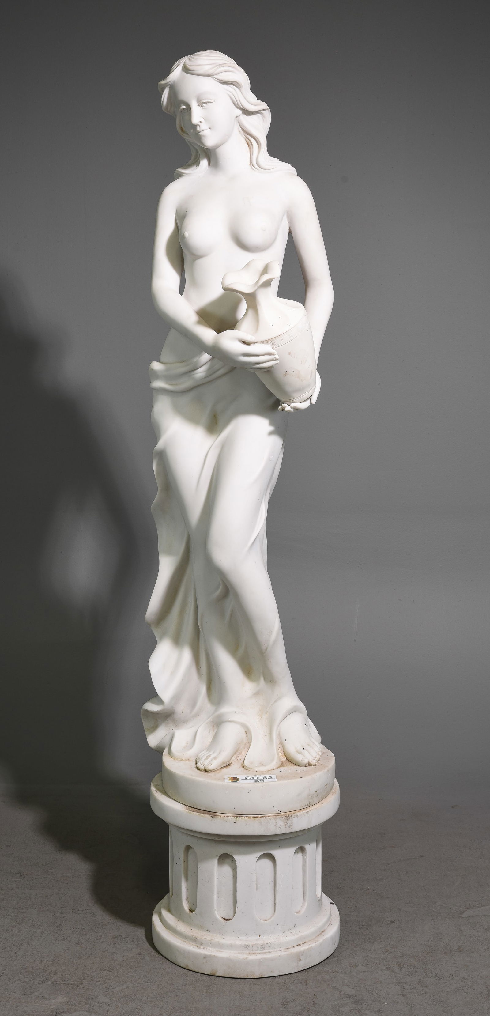 Cast Stone Aphrodite Statue on Stand (1 of 7)