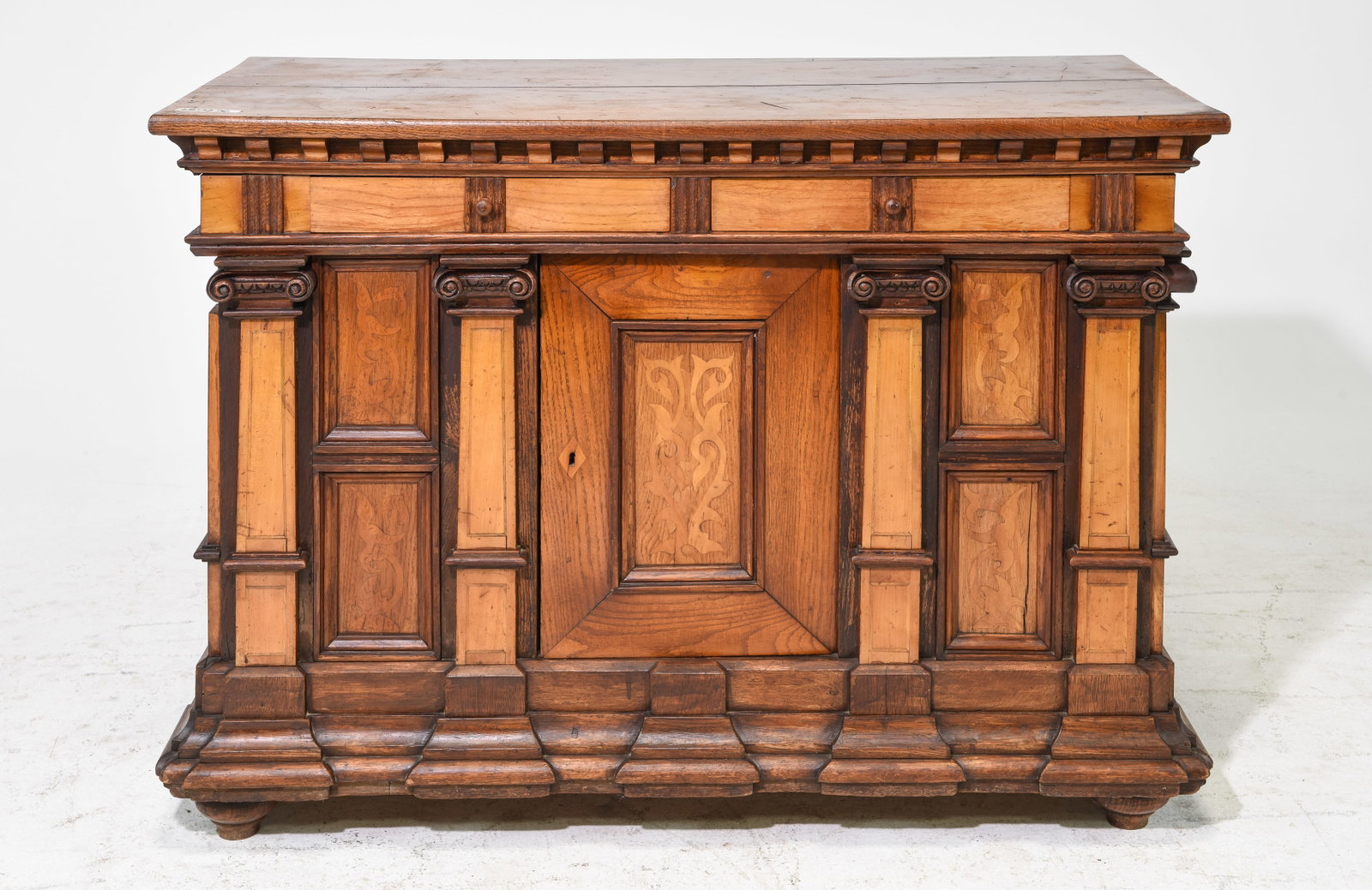 19th Century Continental Marquetry Inlaid Buffet: 19th Century Continental Marquetry Inlaid Buffet - 35 in tall x 48 x 22