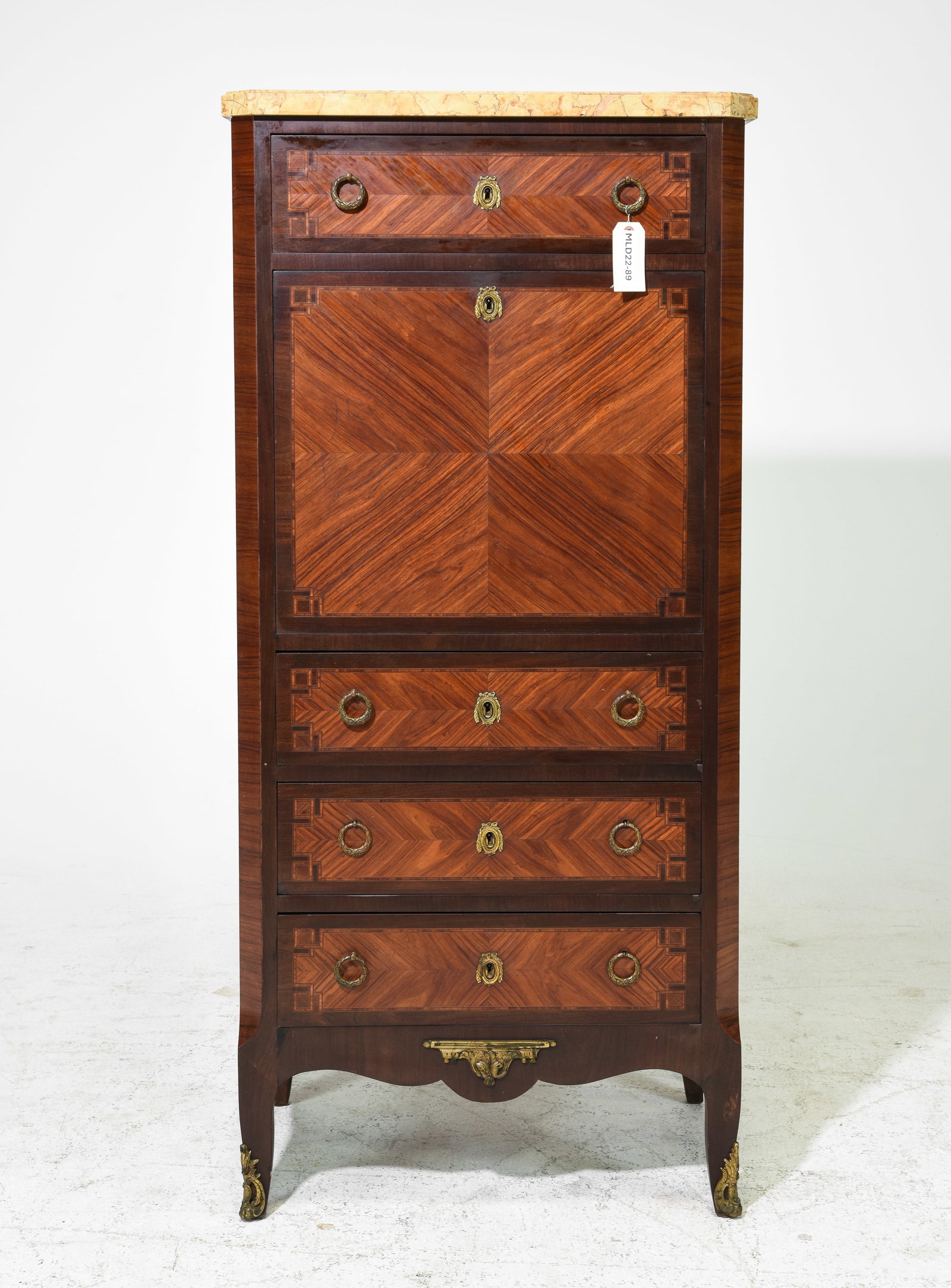 French Marble Top Inlaid Secretaire Abattant (1 of 10)