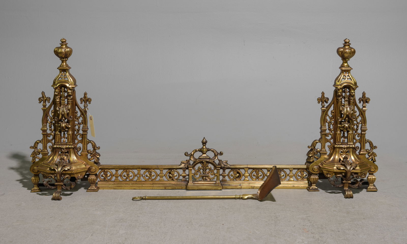 French Brass Finished Fire Surround & Shovel (1 of 5)