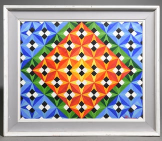 Framed Large "Kaleidoscope" Art on Canvas