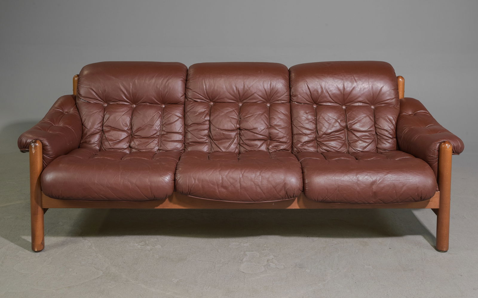 Danish Mid Century Modern Leather 3 Seater Sofa (1 of 11)