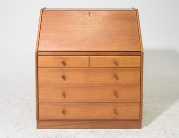 Mid Century Modern Drop Front Desk with Drawers
