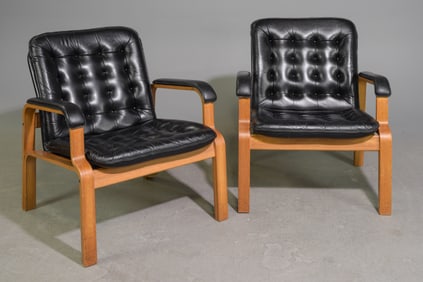 Pair of Mid Century Modern Bentwood Arm Chairs