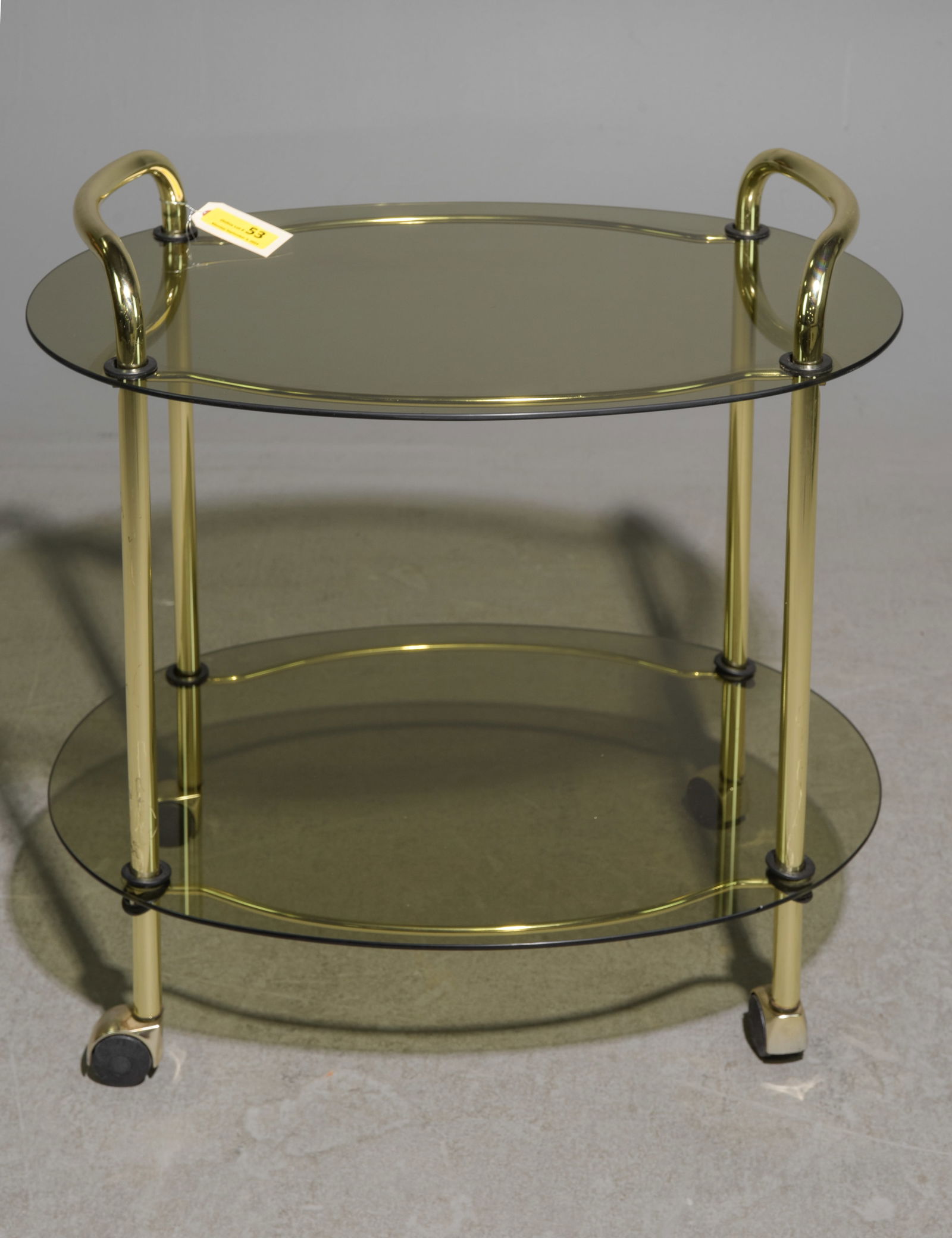 Scandinavian Brass & Glass Two Tier Trolley (1 of 6)